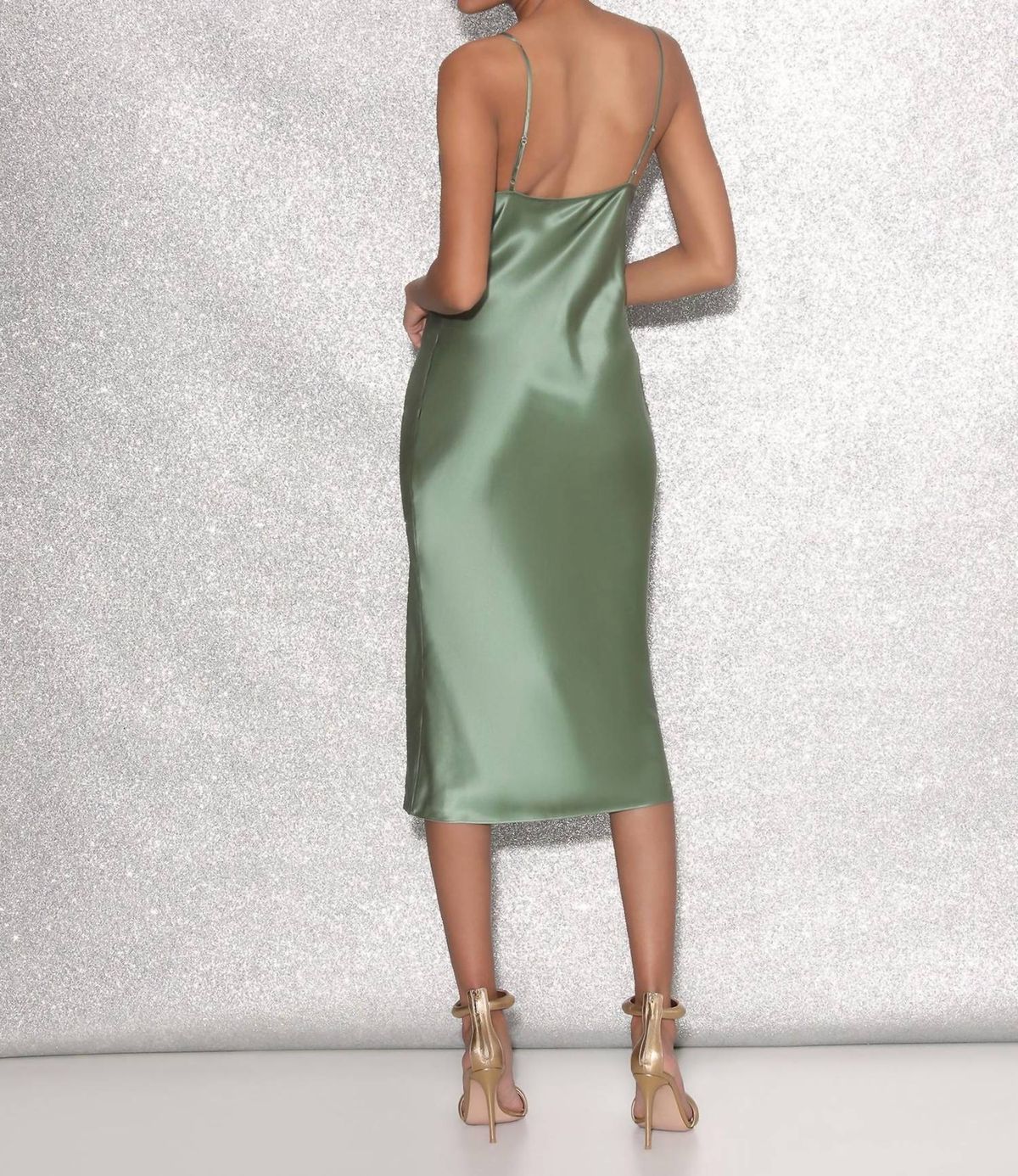 Style 1-4202055501-2696 Fleur Du Mal Size L Satin Green Cocktail Dress on Queenly