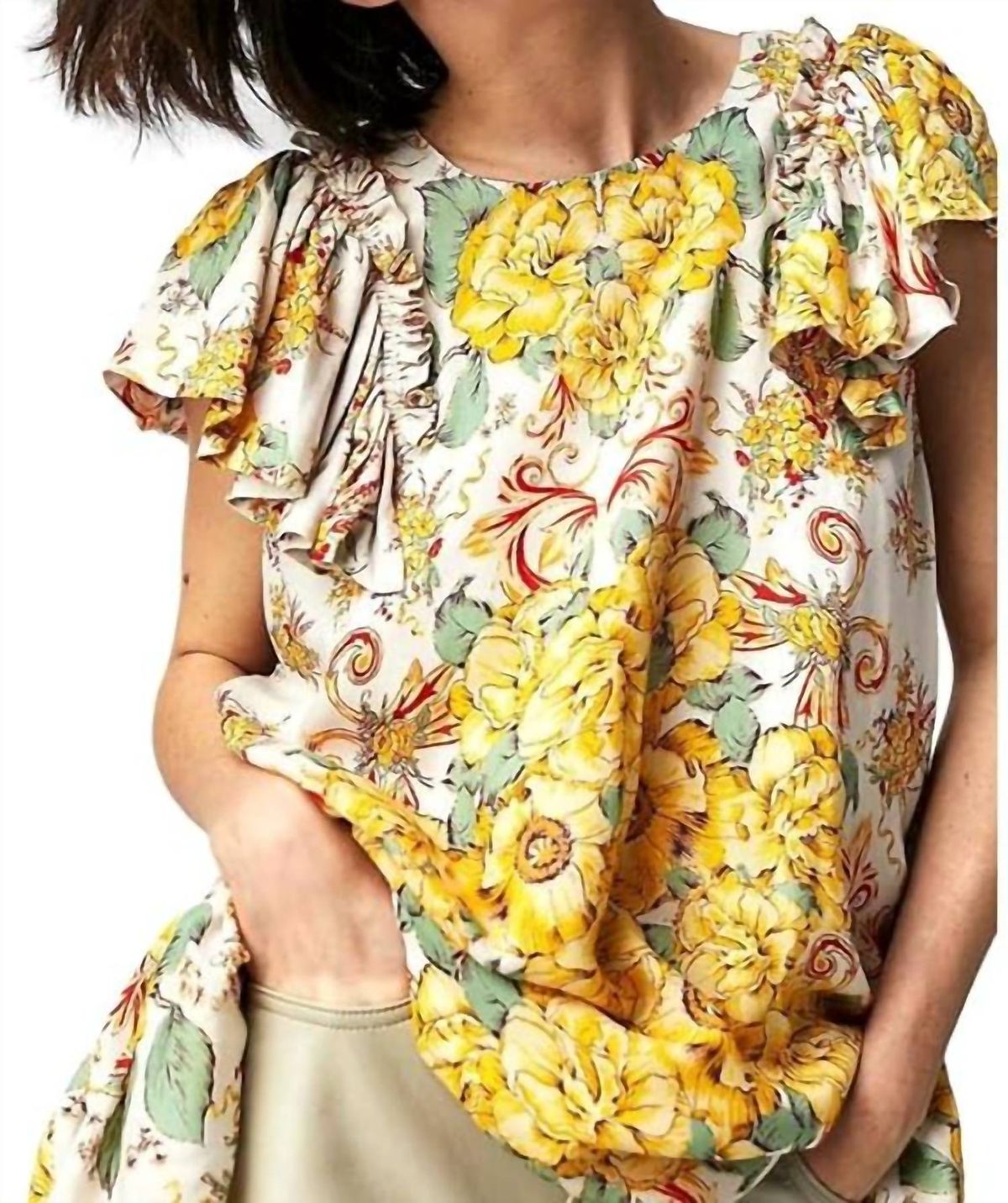 Style 1-4220206575-3855 Free People Size XS Floral Yellow Cocktail Dress on Queenly