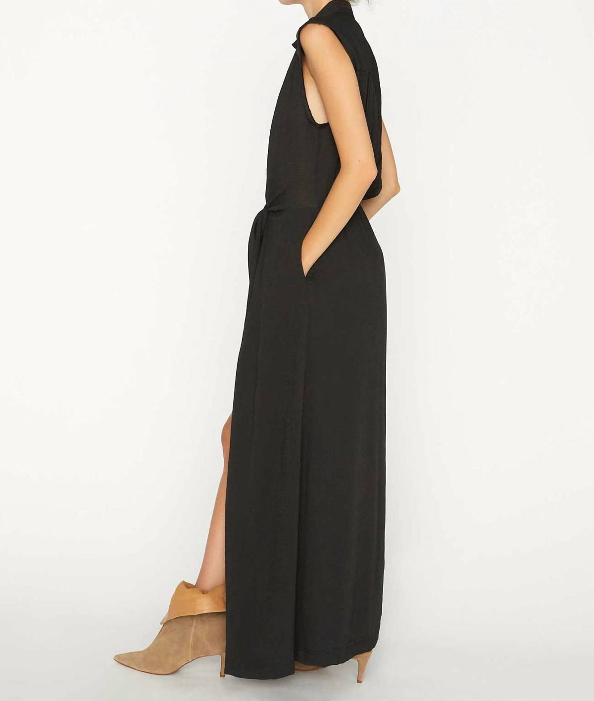Style 1-477521851-2901 Brochu Walker Size M Black Side Slit Dress on Queenly