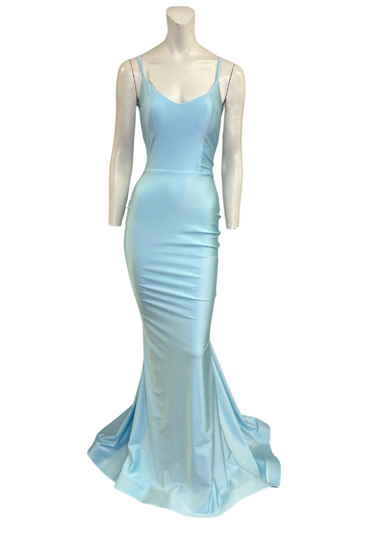 Style 1-1031794828-3236 JESSICA ANGEL Size S Light Blue Mermaid Dress on Queenly