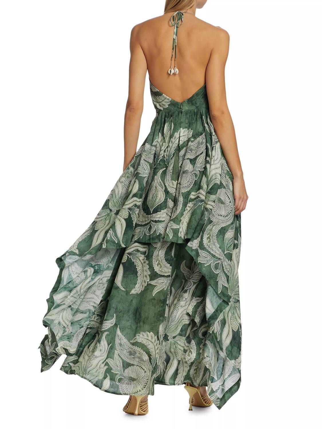 Style 1-1254469416-1498 BEATRIZ CAMACHO Size 4 Pageant Halter Green Floor Length Maxi on Queenly