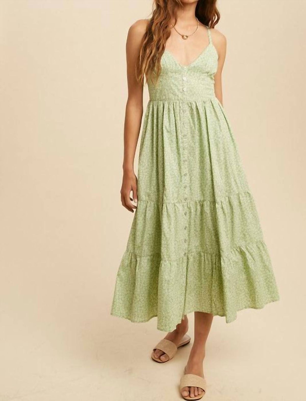 Style 1-1433698429-2791 IN-LOOM Size L Floral Green Cocktail Dress on Queenly