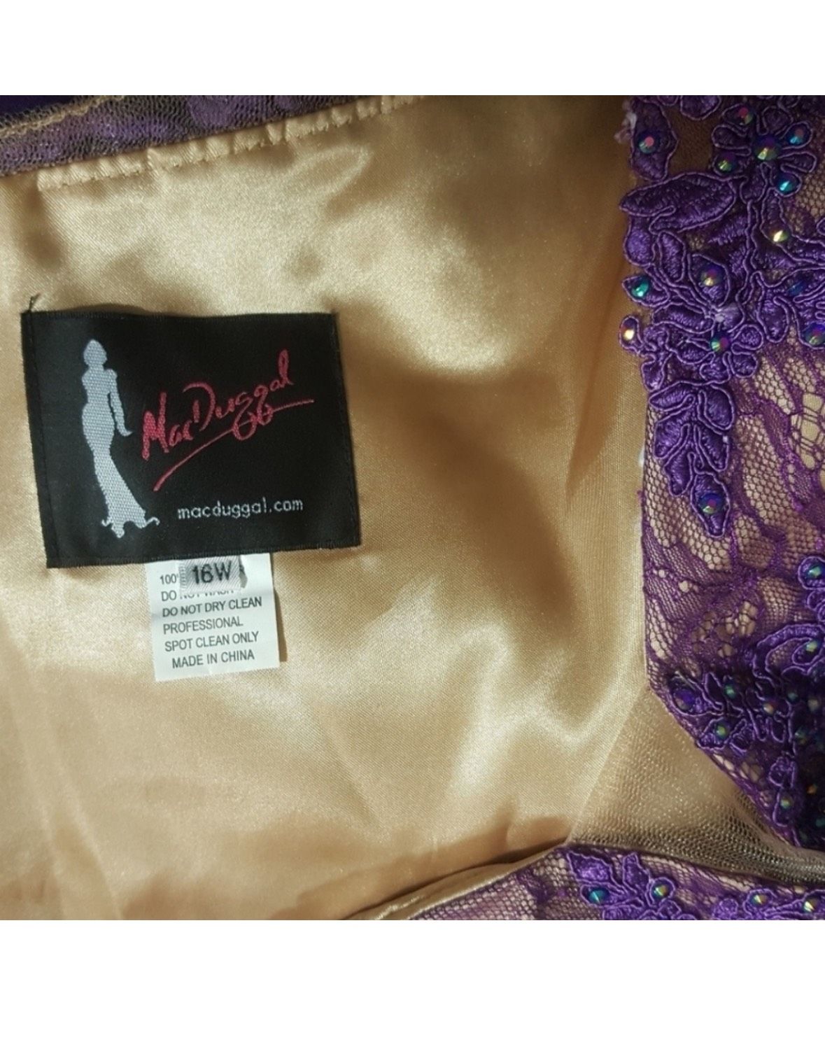 Mac Duggal Plus Size 16 Pageant Plunge Purple Side Slit Dress on Queenly