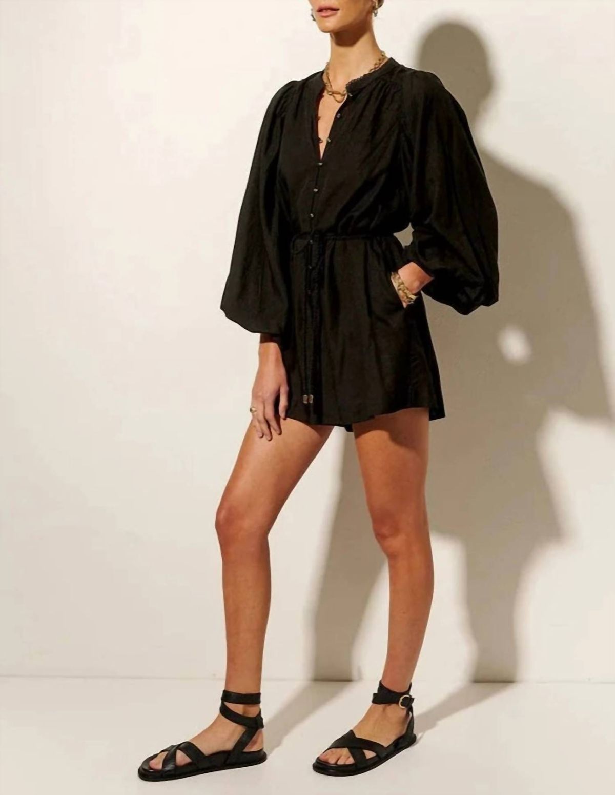 Style 1-1479715518-2696 KIVARI Size L High Neck Lace Black Formal Jumpsuit on Queenly