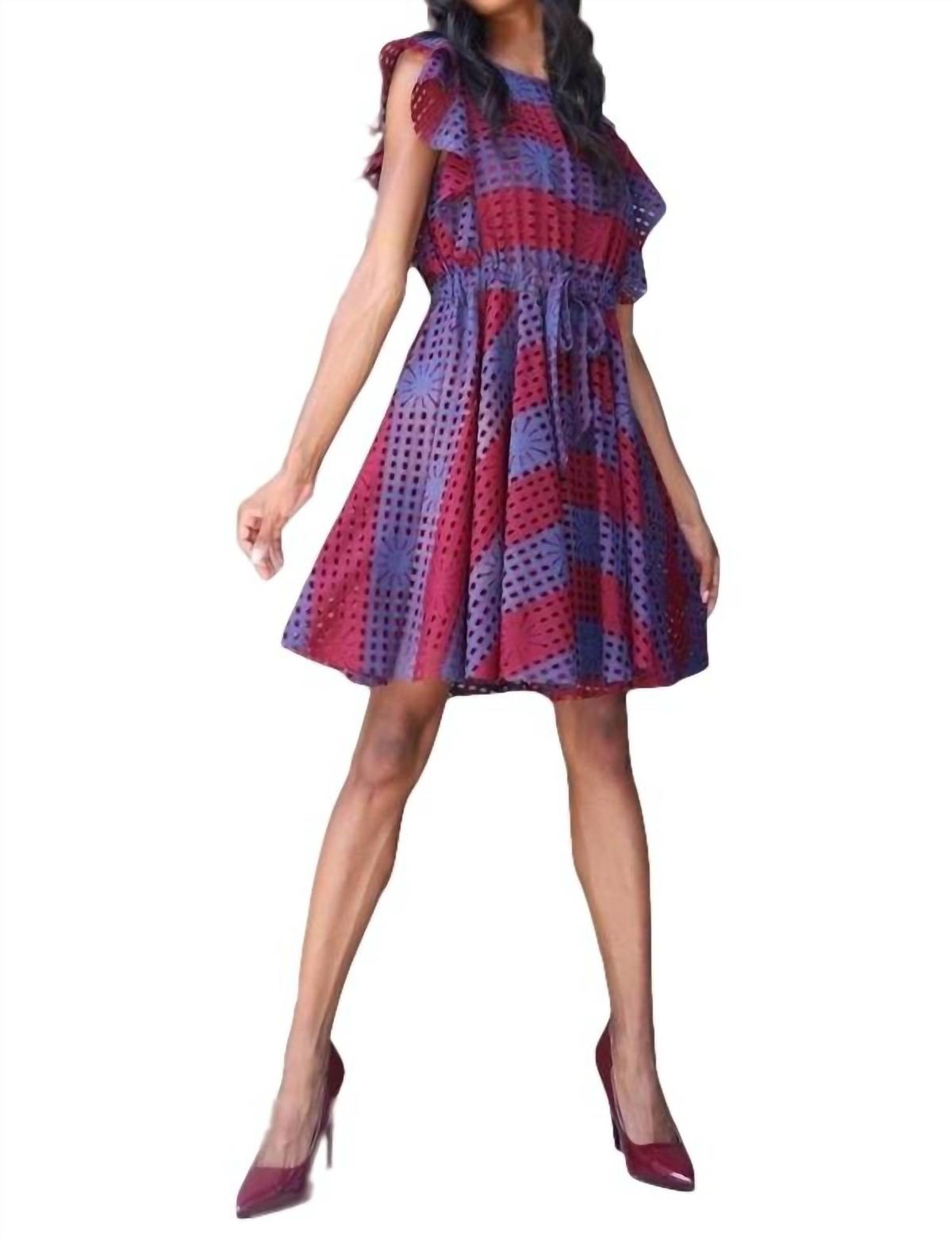 Style 1-1489664129-98 EVA FRANCO Size 10 Burgundy Multicolor Cocktail Dress on Queenly
