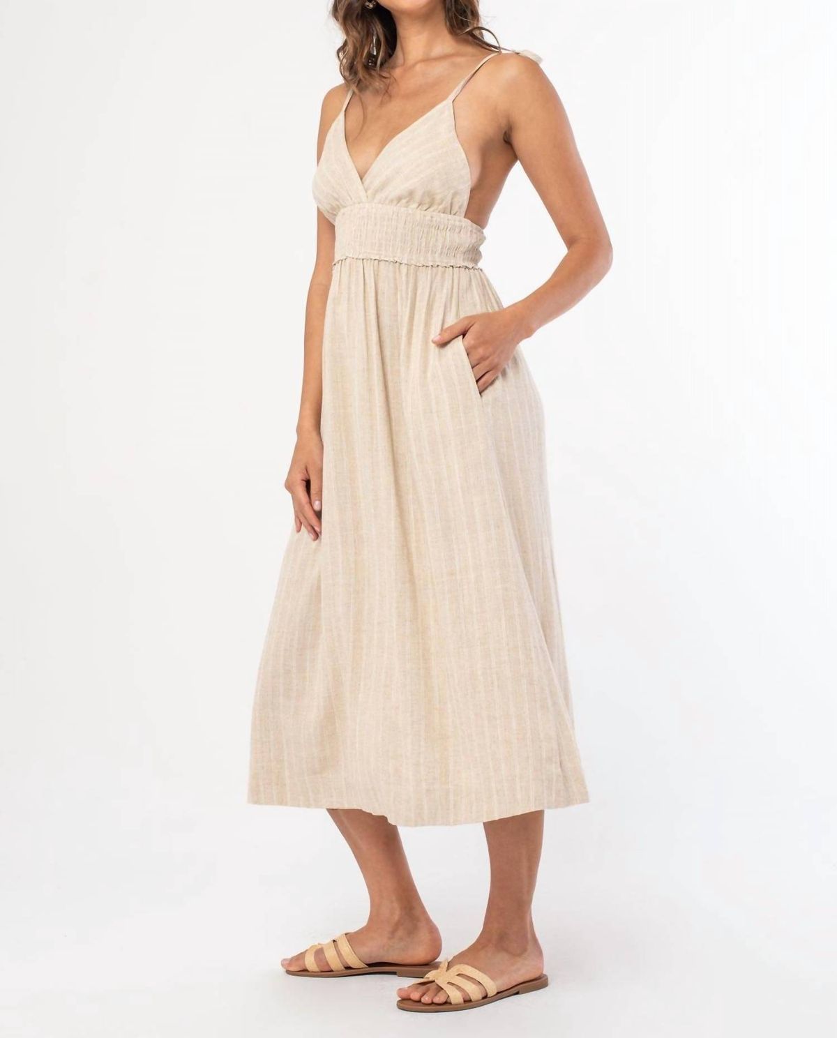 Style 1-162950756-2696 LOVESTITCH Size L Nude Floor Length Maxi on Queenly