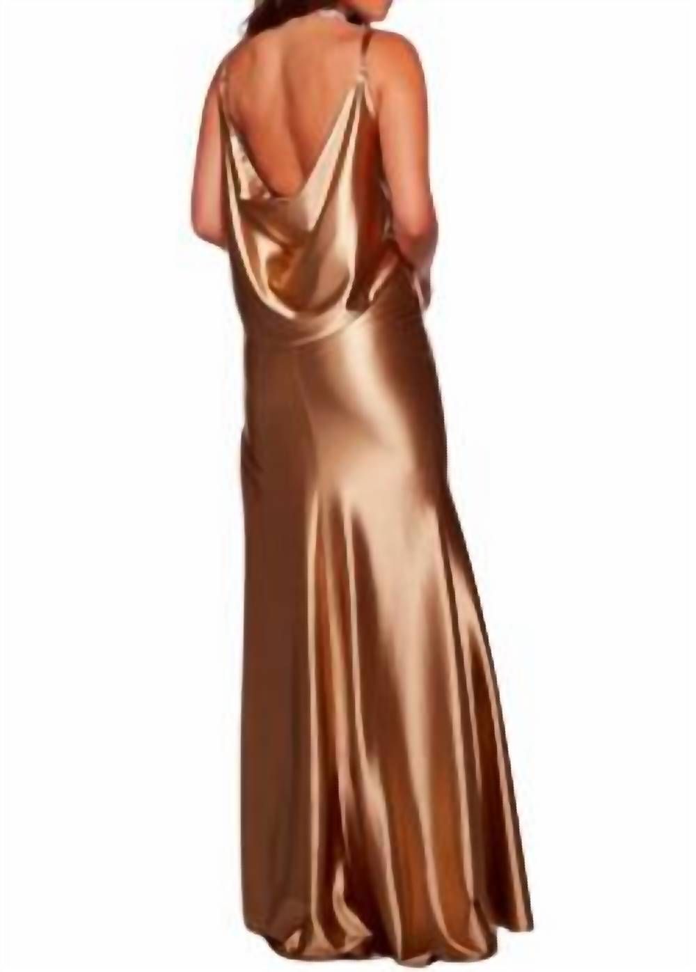 Style 1-1743891710-2168 ALYCE PARIS Size 8 Prom Satin Gold Floor Length Maxi on Queenly
