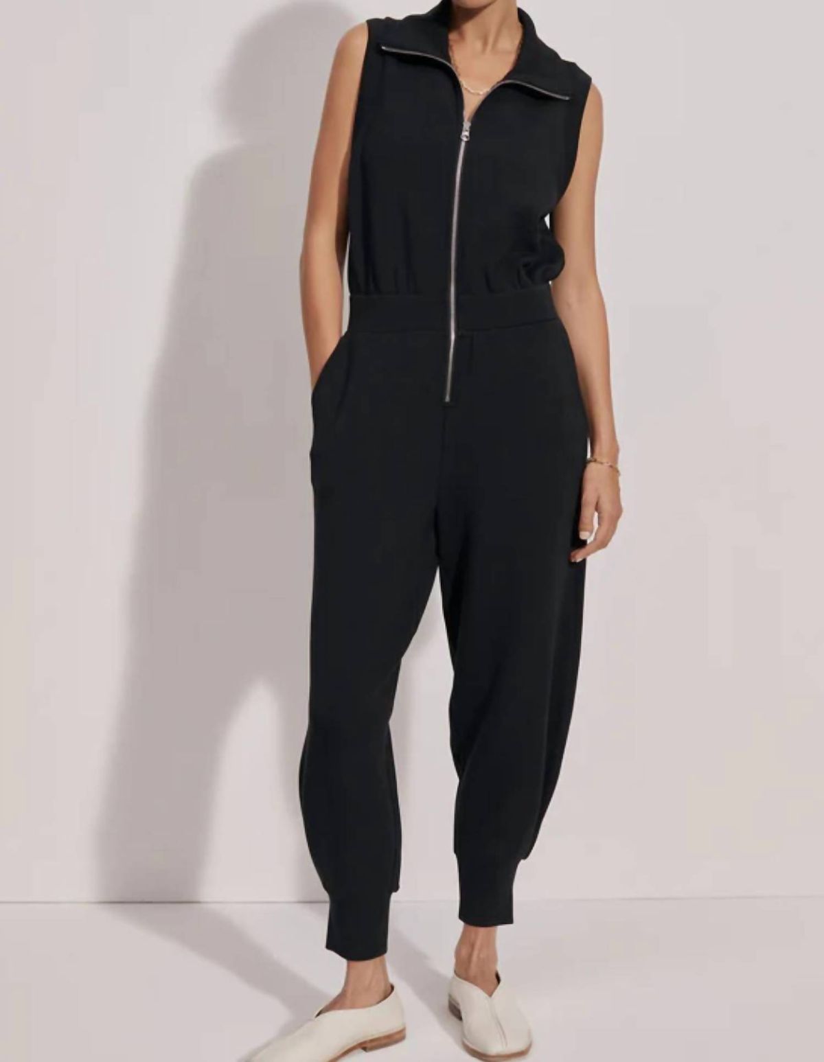 Style 1-2019213995-2901 VARLEY Size M High Neck Black Formal Jumpsuit on Queenly