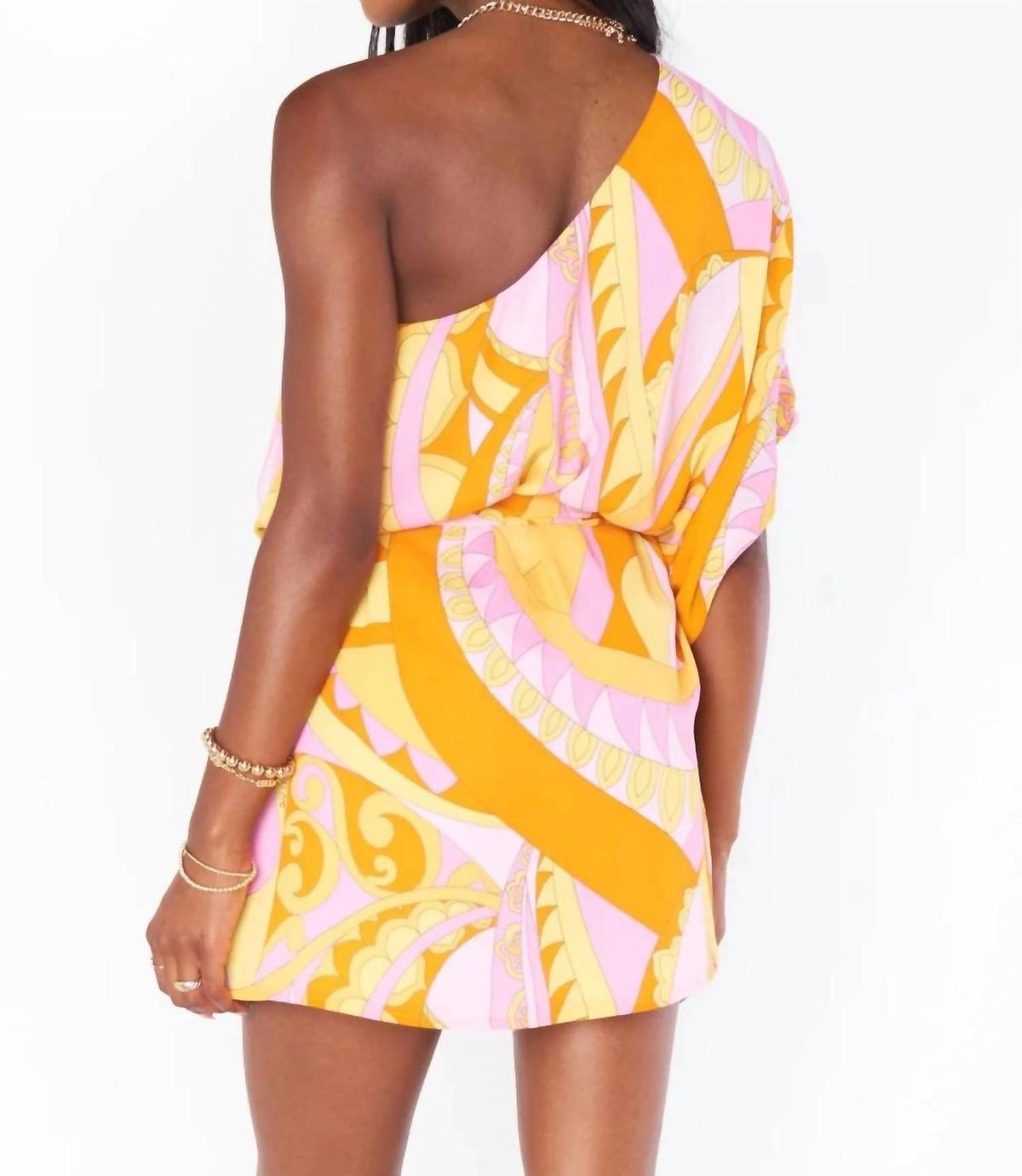 Style 1-2104055236-3471 Show Me Your Mumu Size S One Shoulder Yellow Cocktail Dress on Queenly