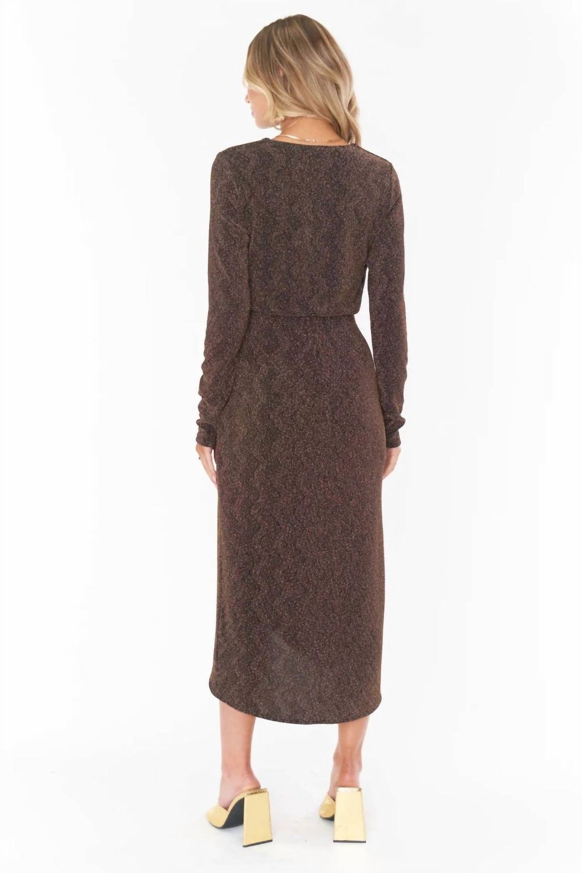 Style 1-211778612-2791 Show Me Your Mumu Size L Long Sleeve Brown Cocktail Dress on Queenly