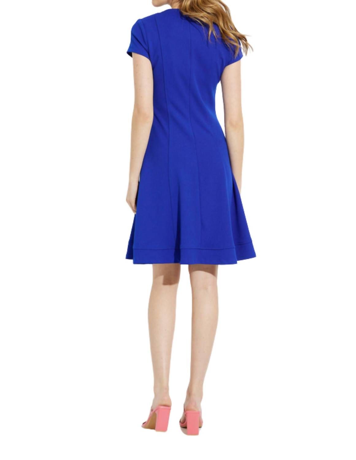 Style 1-212139941-238 Joseph Ribkoff Size 12 Cap Sleeve Royal Blue Cocktail Dress on Queenly