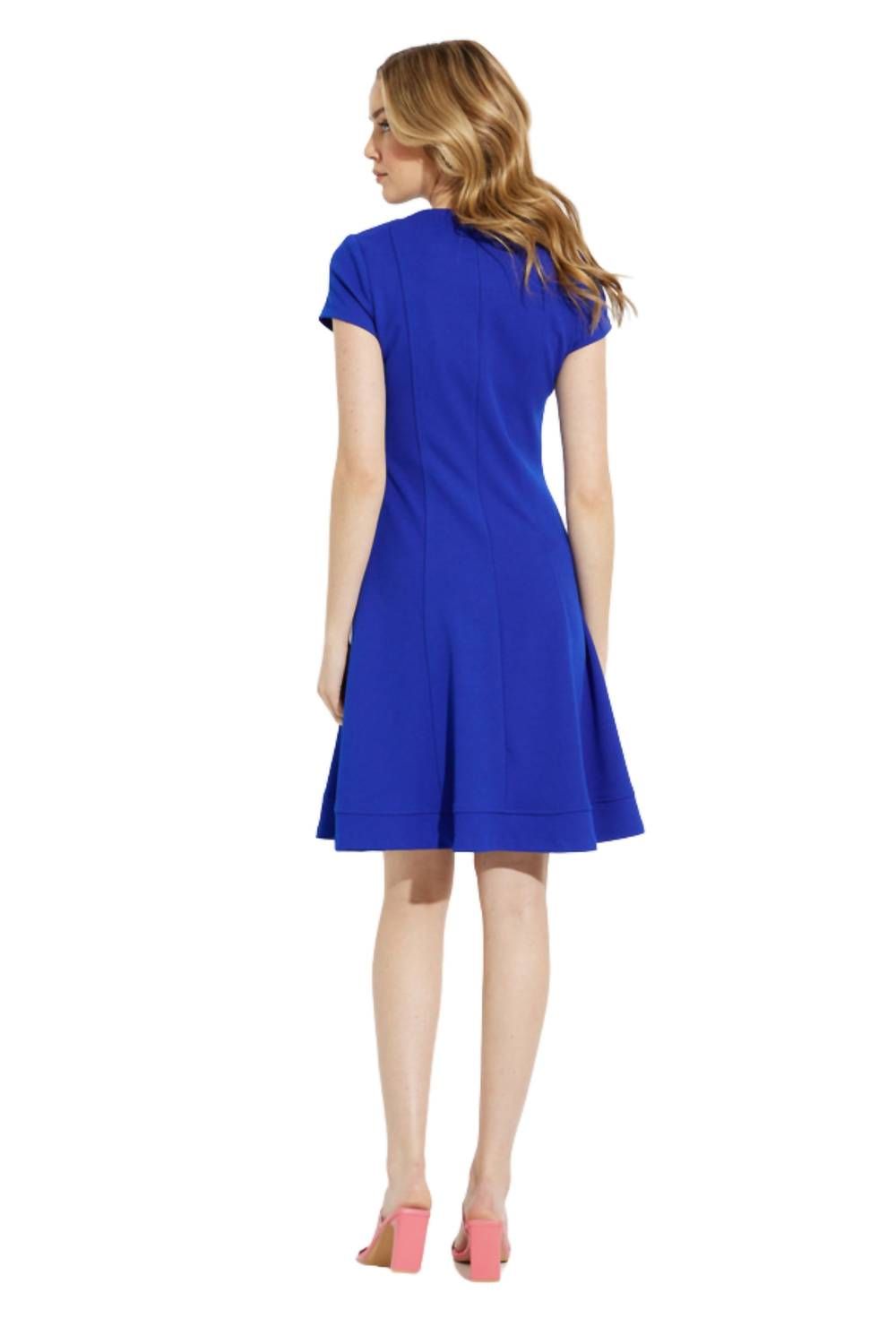 Style 1-212139941-238 Joseph Ribkoff Size 12 Cap Sleeve Royal Blue Cocktail Dress on Queenly