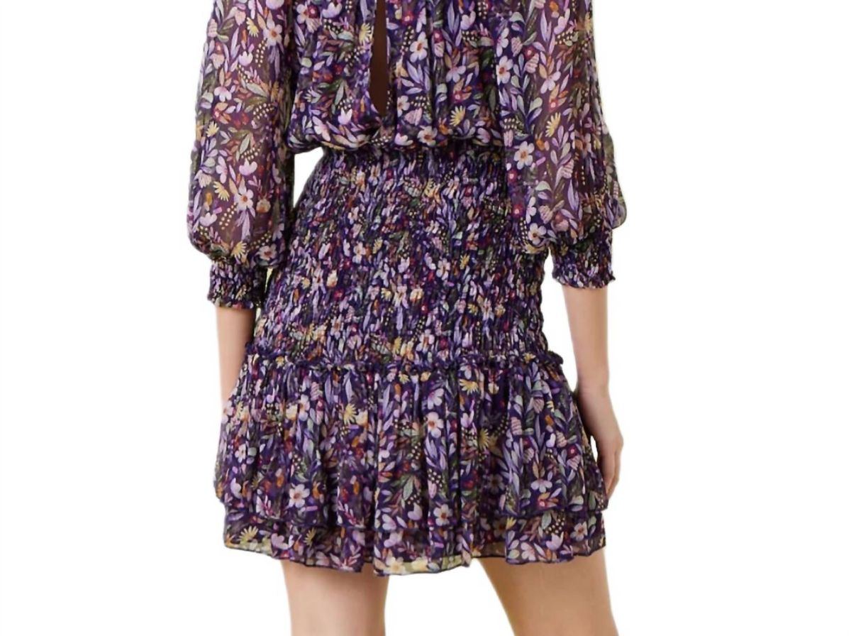 Style 1-2184783739-3236 GILNER FARRAR Size S Floral Purple Cocktail Dress on Queenly