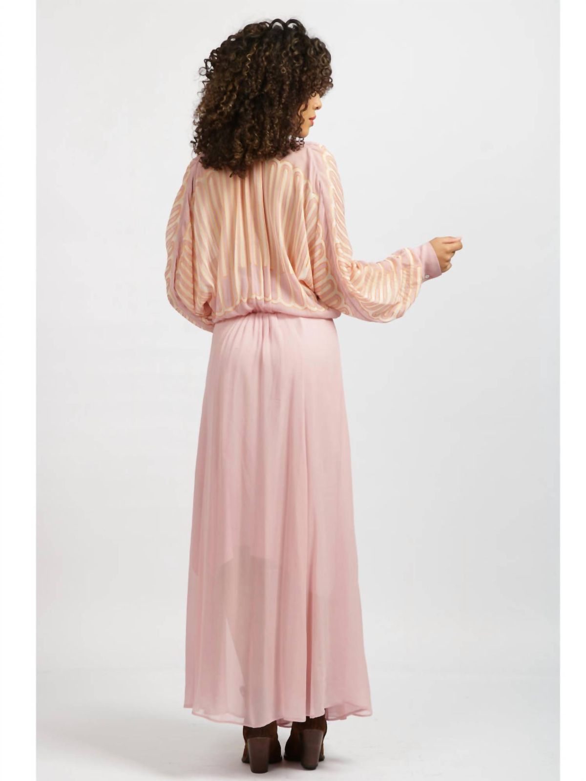 Style 1-2193196495-95 forte forte Size 2 Pageant Long Sleeve Pink Floor Length Maxi on Queenly