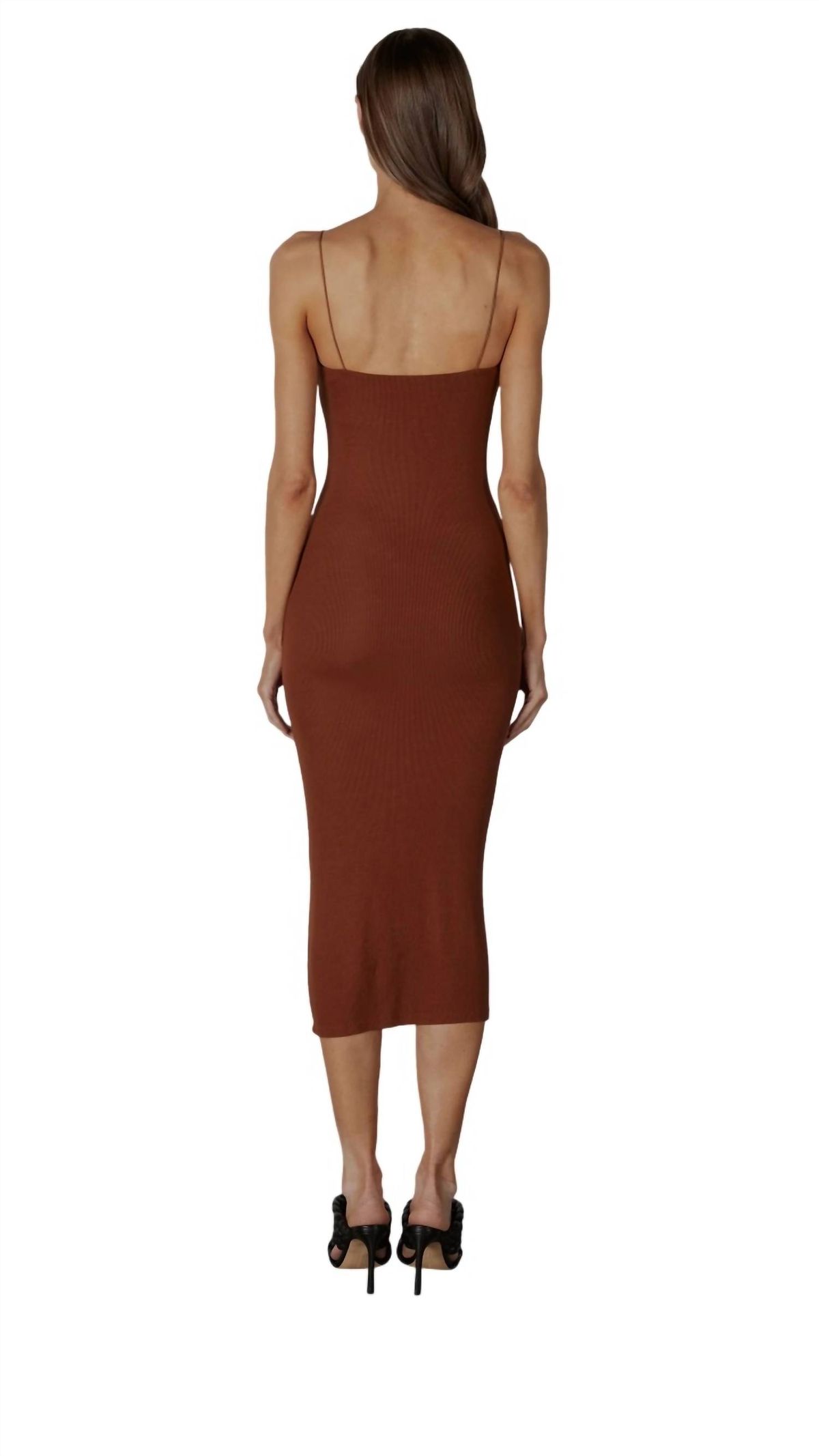 Style 1-2248206696-3011 Enza Costa Size M Satin Brown Cocktail Dress on Queenly