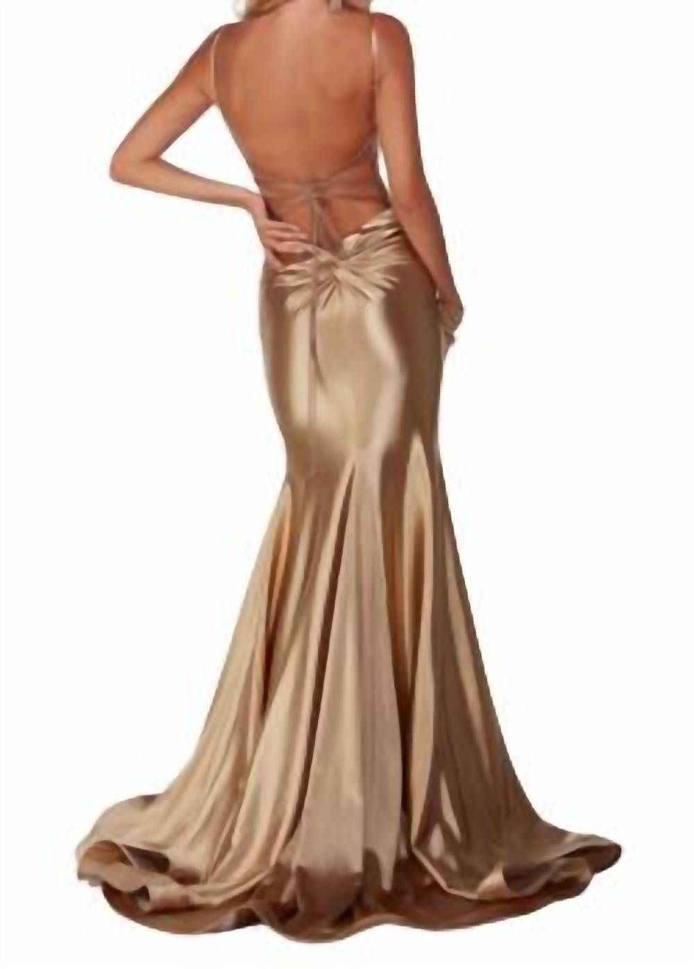 Style 1-2267951157-98 ALYCE PARIS Size 10 Prom Gold Mermaid Dress on Queenly