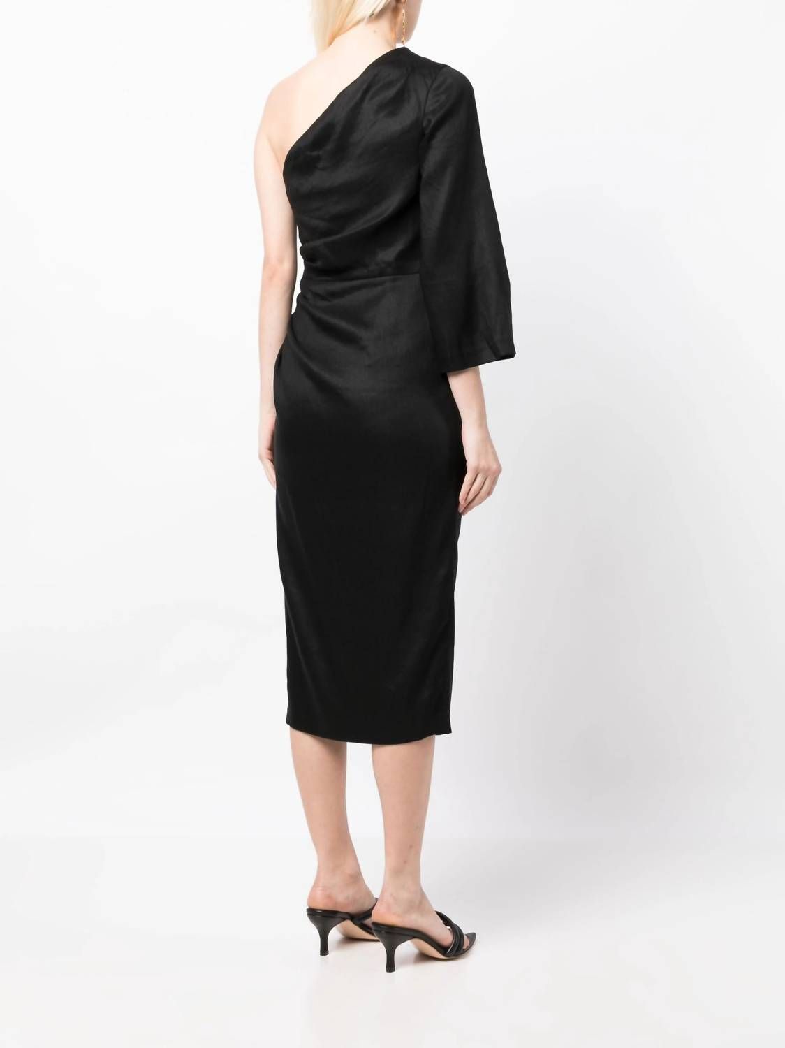 Style 1-232611333-2168 Veronica Beard Size 8 One Shoulder Black Cocktail Dress on Queenly