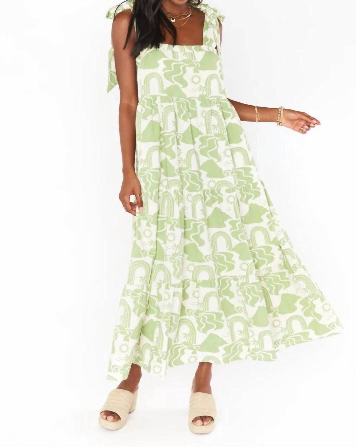 Style 1-3039491589-3903 Show Me Your Mumu Size XS Green Floor Length Maxi on Queenly