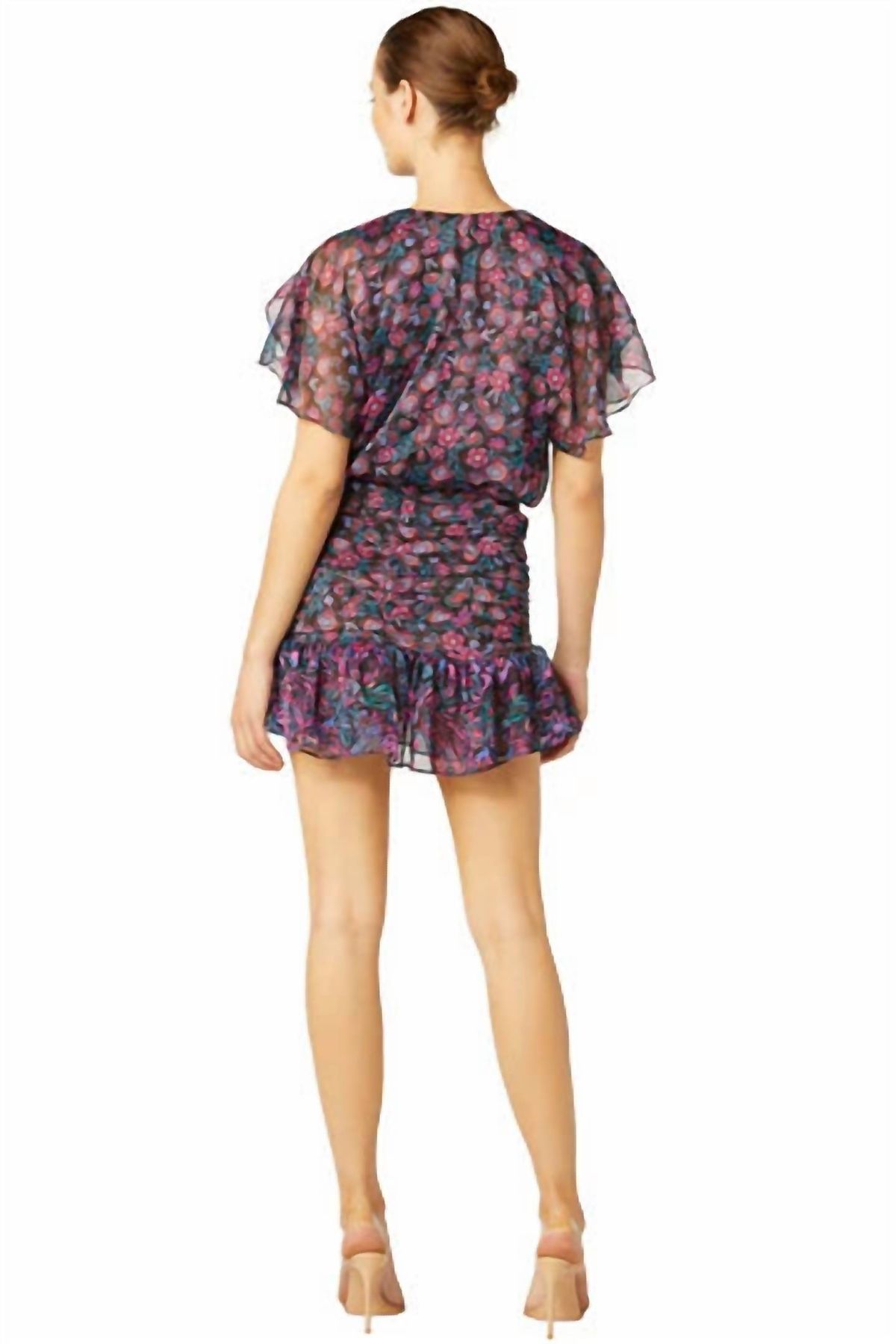 Style 1-3069443574-2901 Misa Los Angeles Size M Floral Purple Cocktail Dress on Queenly