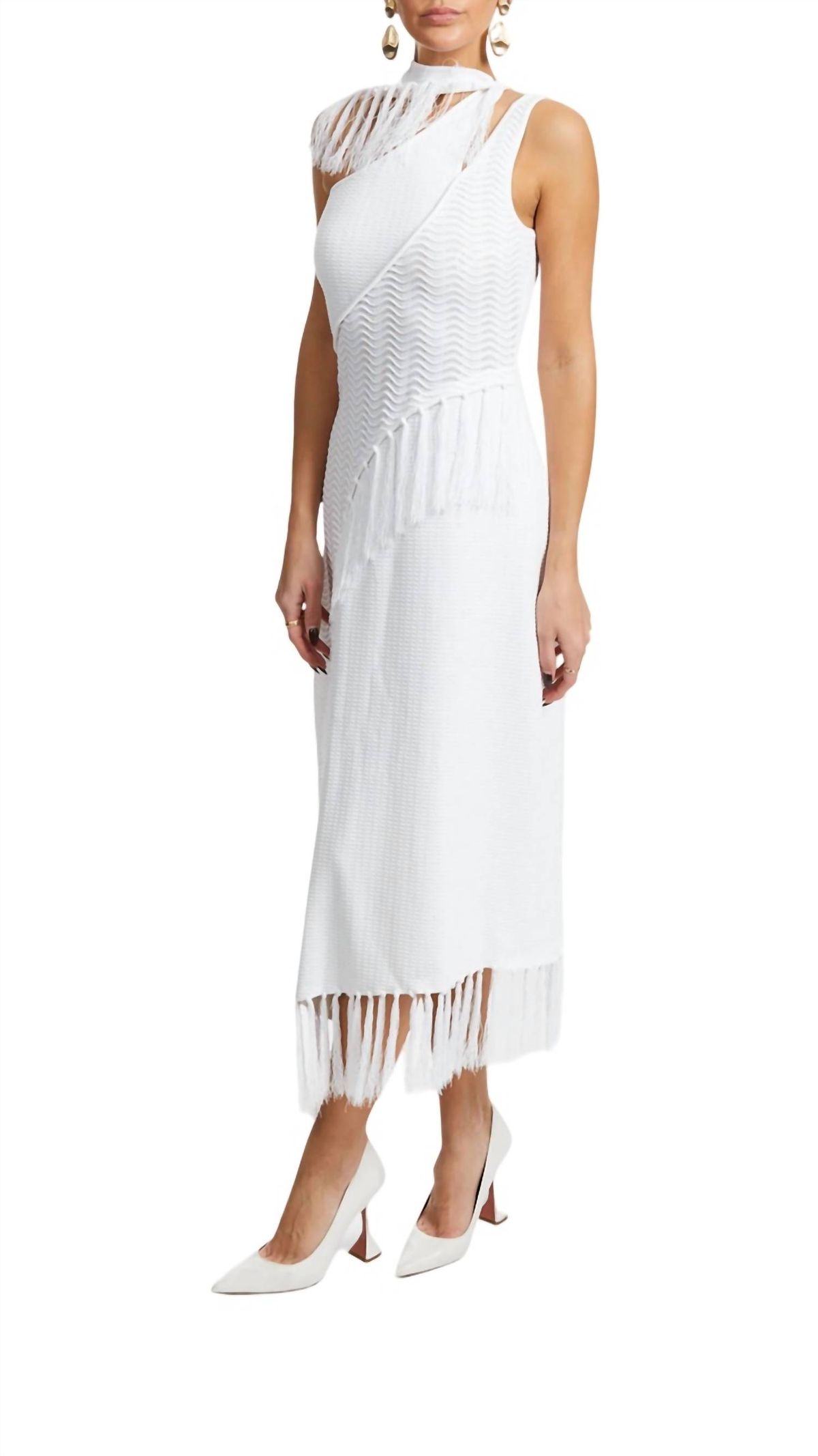 Style 1-3267590826-3471 cult gaia Size S One Shoulder White Floor Length Maxi on Queenly