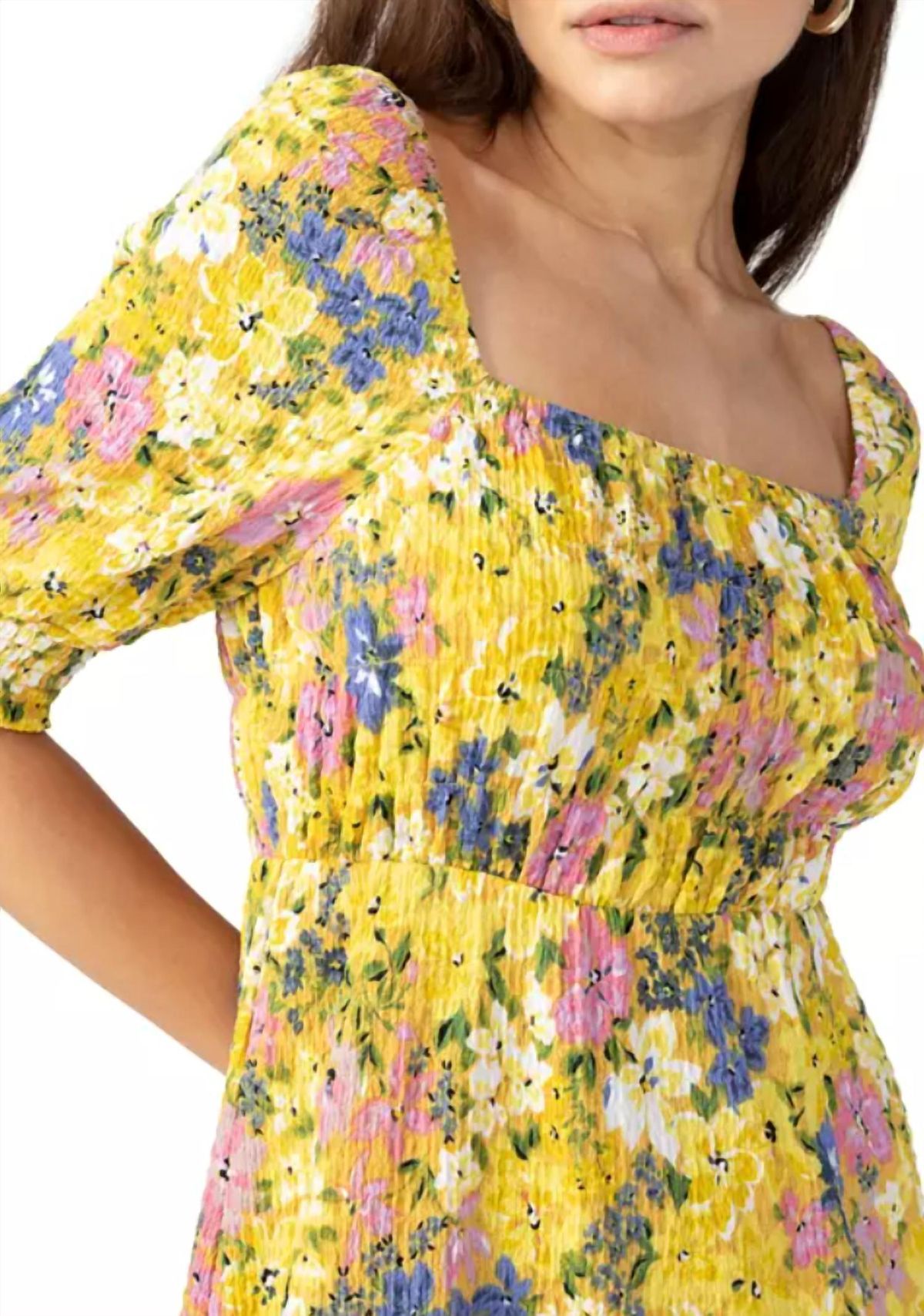 Style 1-3558858856-3775 Sanctuary Size XL Floral Yellow Cocktail Dress on Queenly