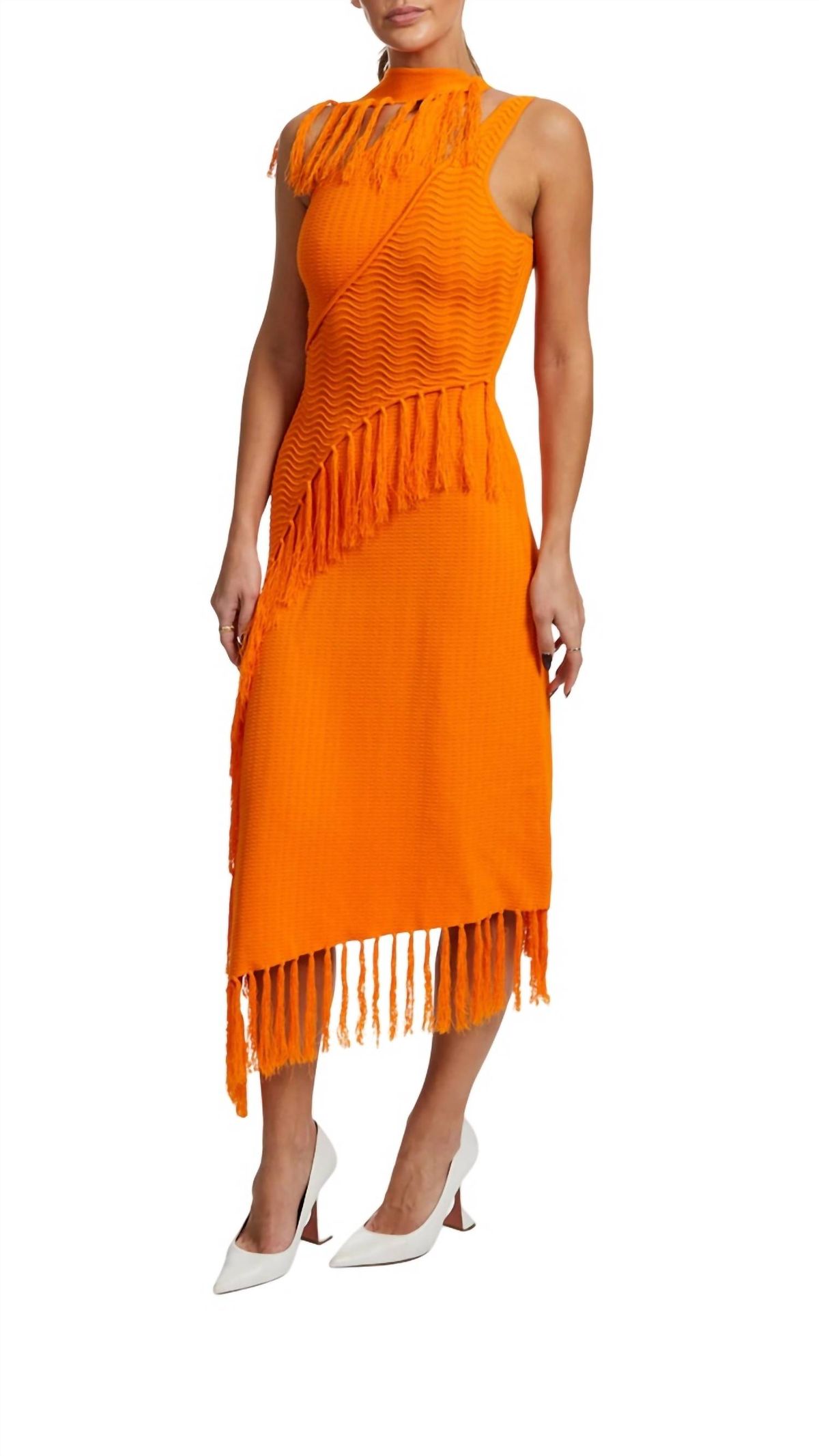 Style 1-4055432432-3011 cult gaia Size M One Shoulder Orange Cocktail Dress on Queenly