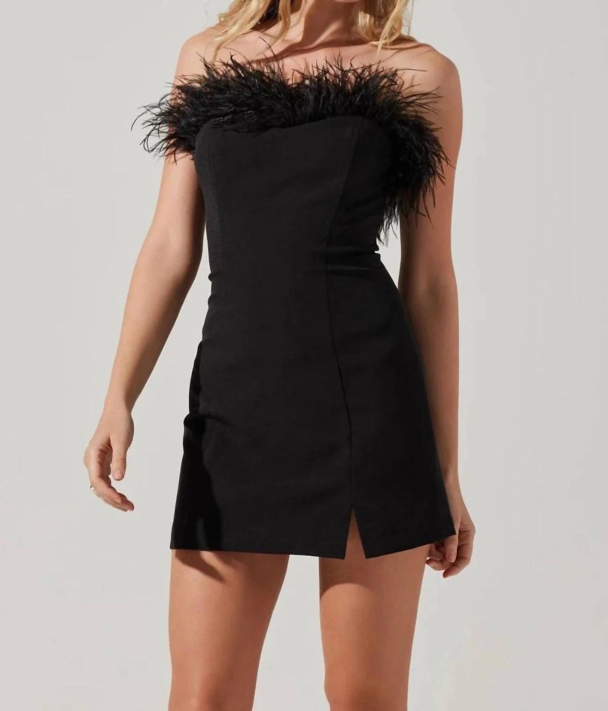 Style 1-4142693191-3471 ASTR Size S Strapless Black Cocktail Dress on Queenly