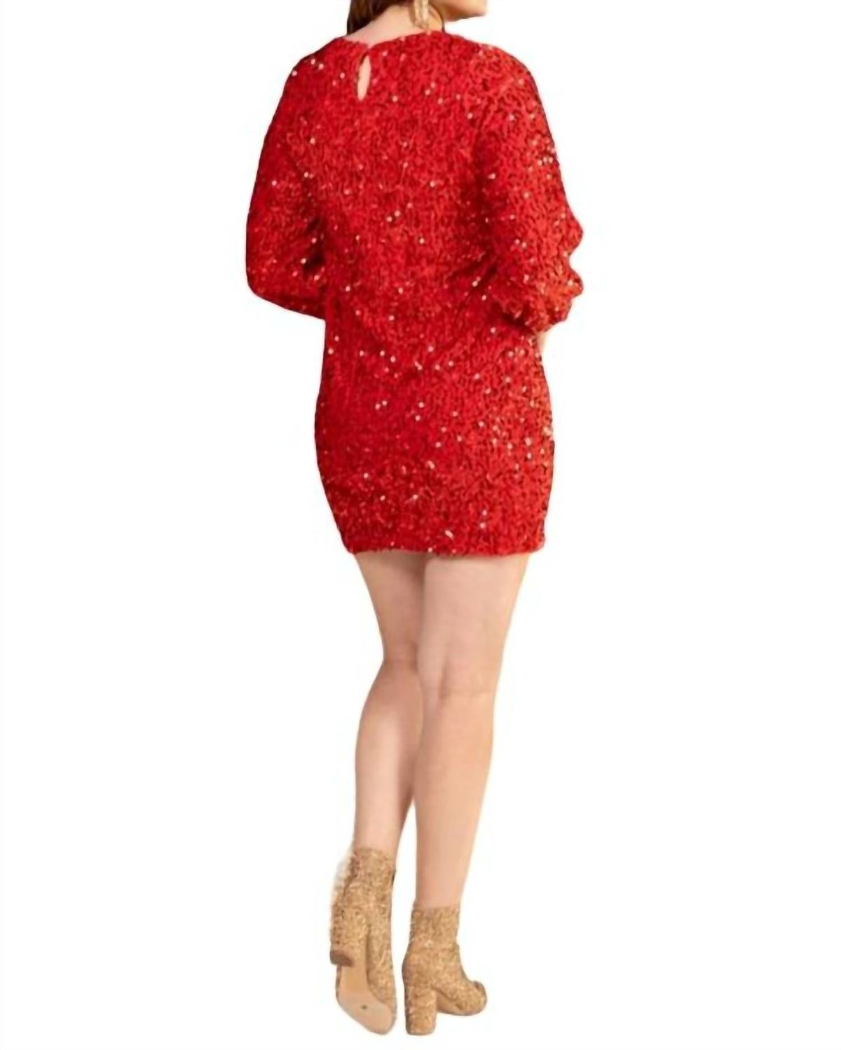 Style 1-4293499789-3952 Jess Lea Size 2X Long Sleeve Velvet Red Cocktail Dress on Queenly