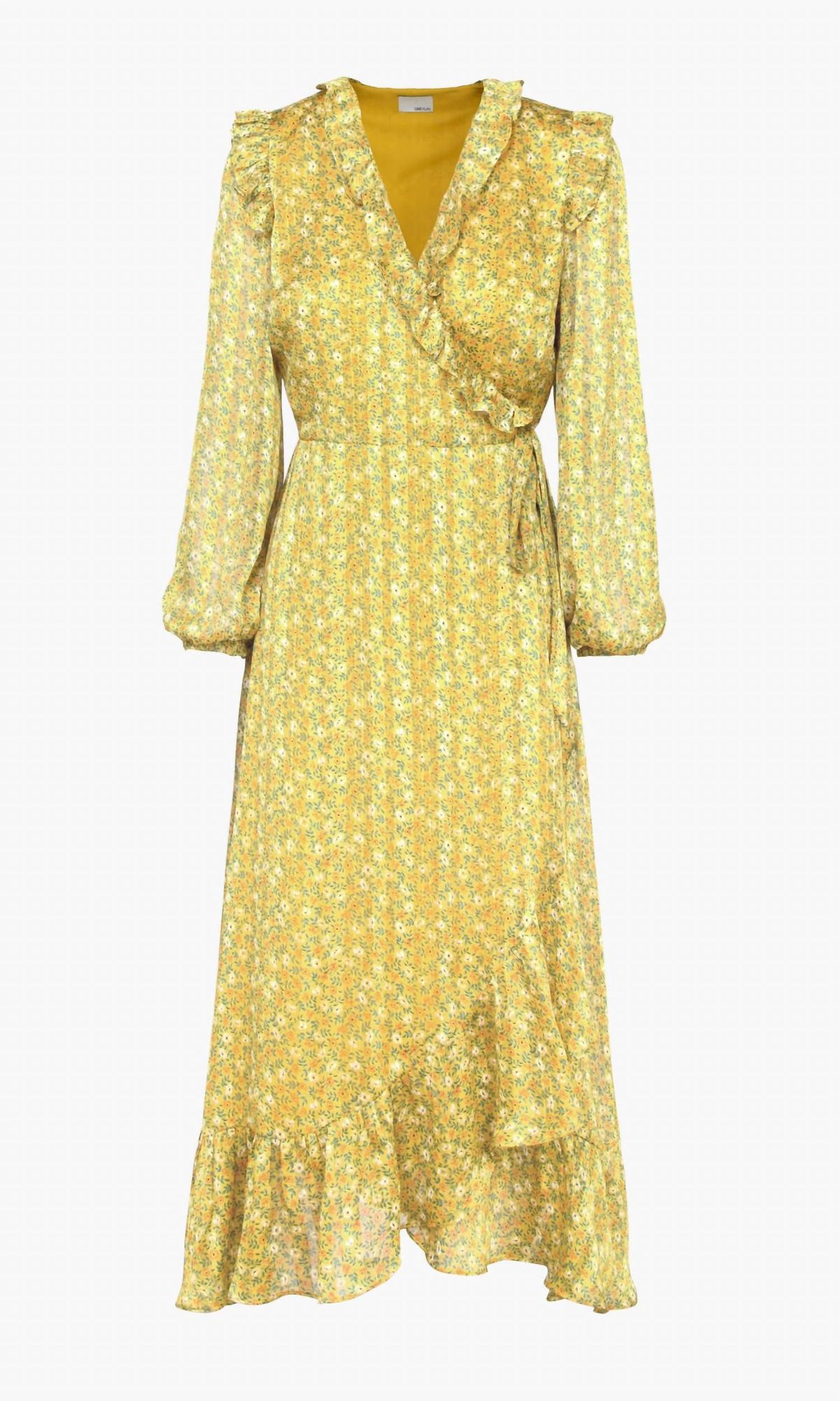 Style 1-449156396-3236 GREYLIN Size S Long Sleeve Yellow Cocktail Dress on Queenly