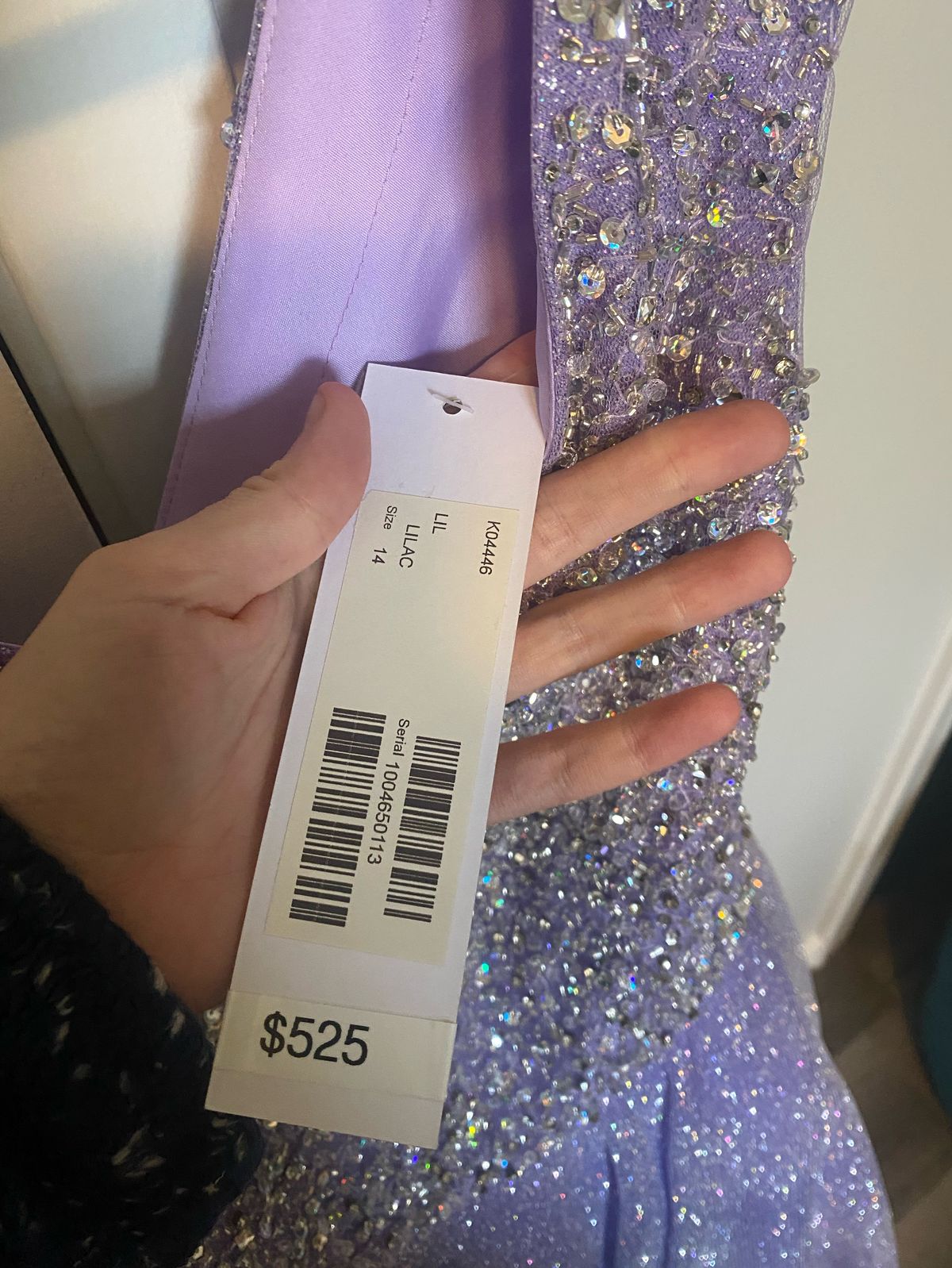 Style K04446 Jovani Size 14 Prom Plunge Purple Cocktail Dress on Queenly