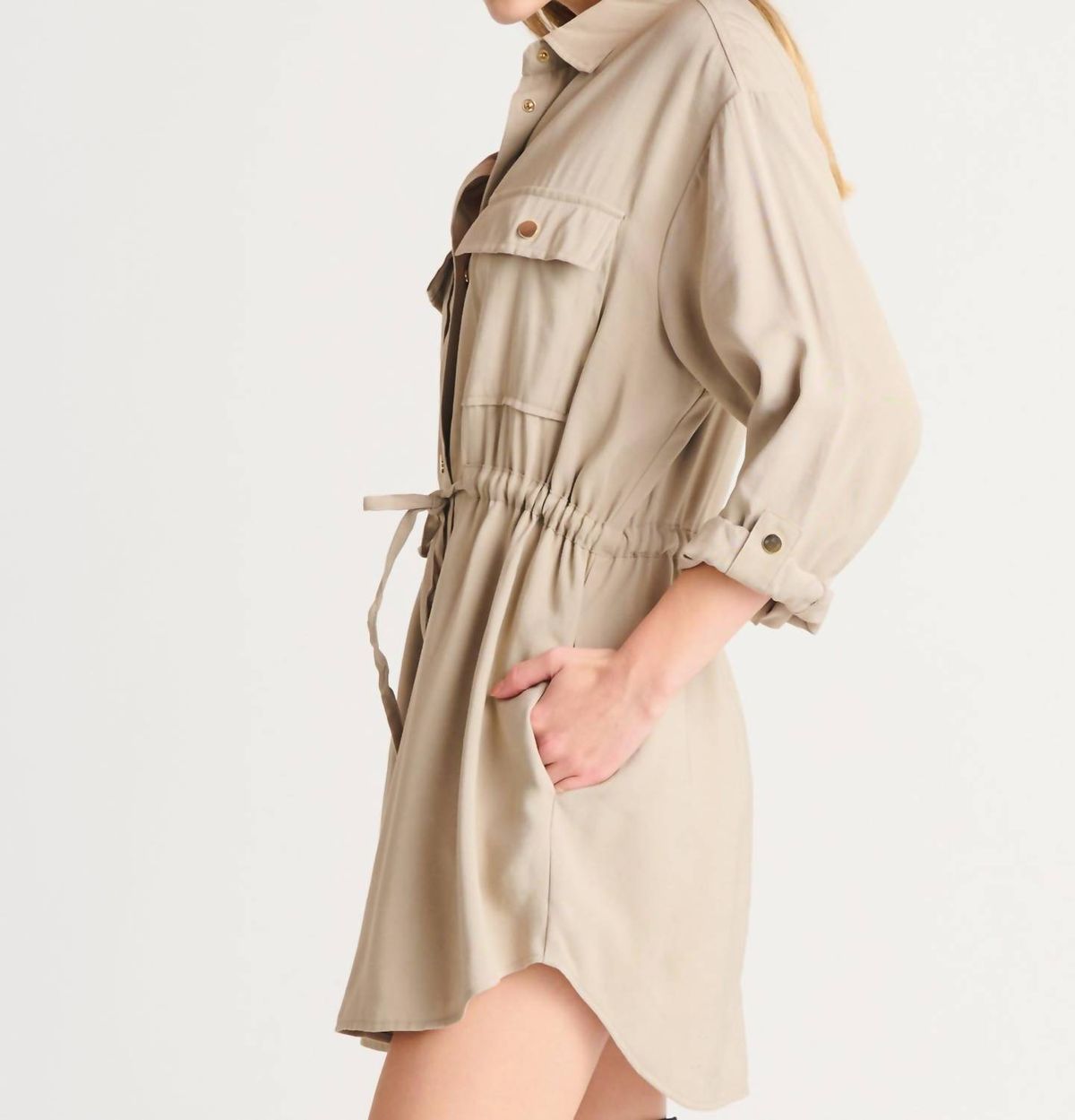 Style 1-928066841-2696 Dex Size L Long Sleeve Brown Cocktail Dress on Queenly