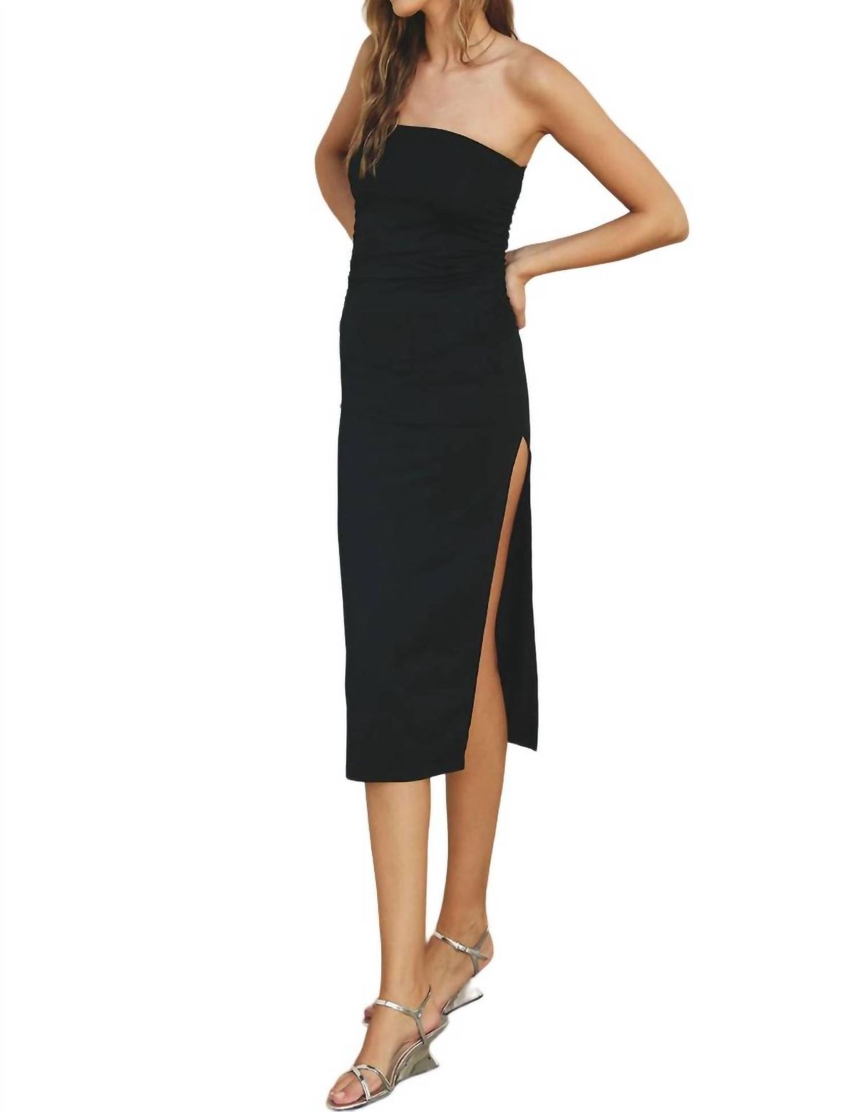 Style 1-972795842-3011 DRESS FORUM Size M Strapless Black Cocktail Dress on Queenly