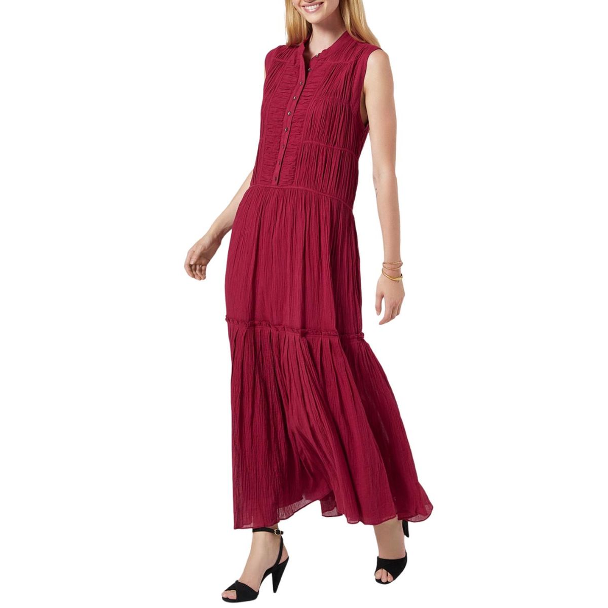 Style 1-973716709-3236 Joie Size S High Neck Red Floor Length Maxi on Queenly