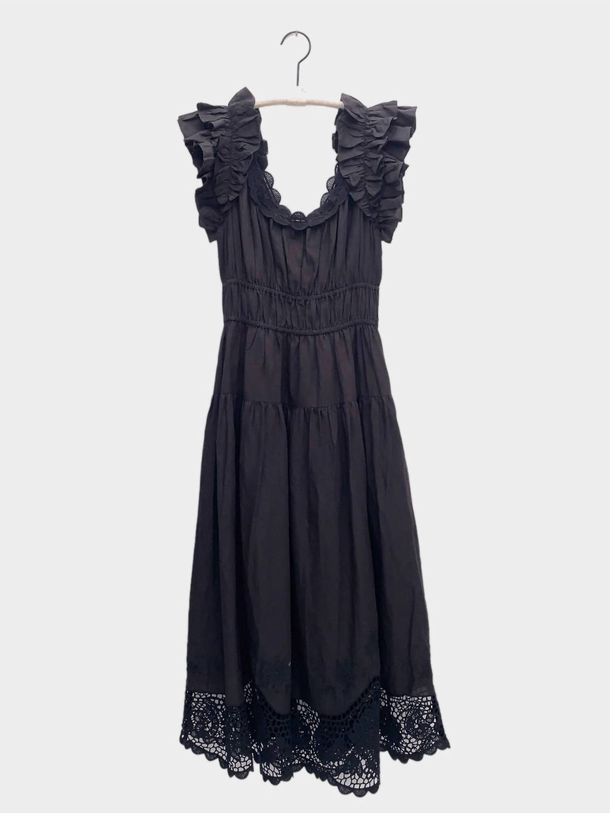 Style 1-990019658-3681 Ulla Johnson Size 6 Black Cocktail Dress on Queenly