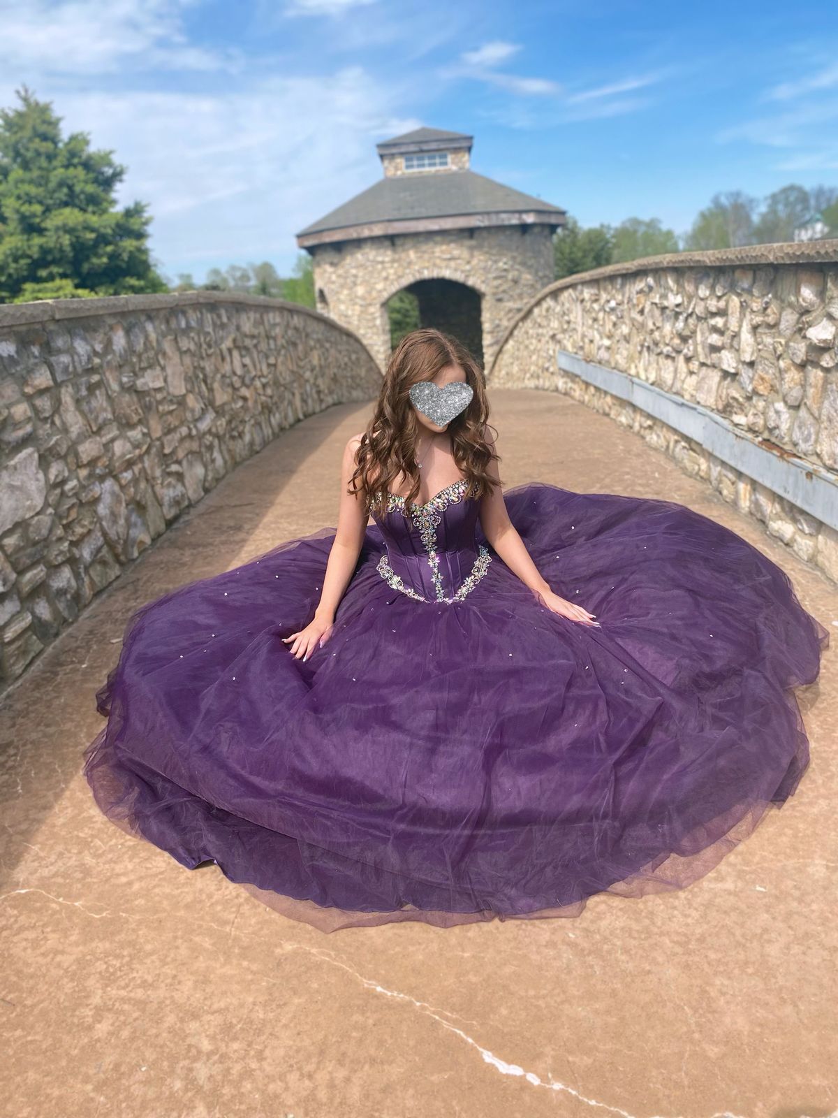 Size 6 Strapless Purple Ball Gown on Queenly