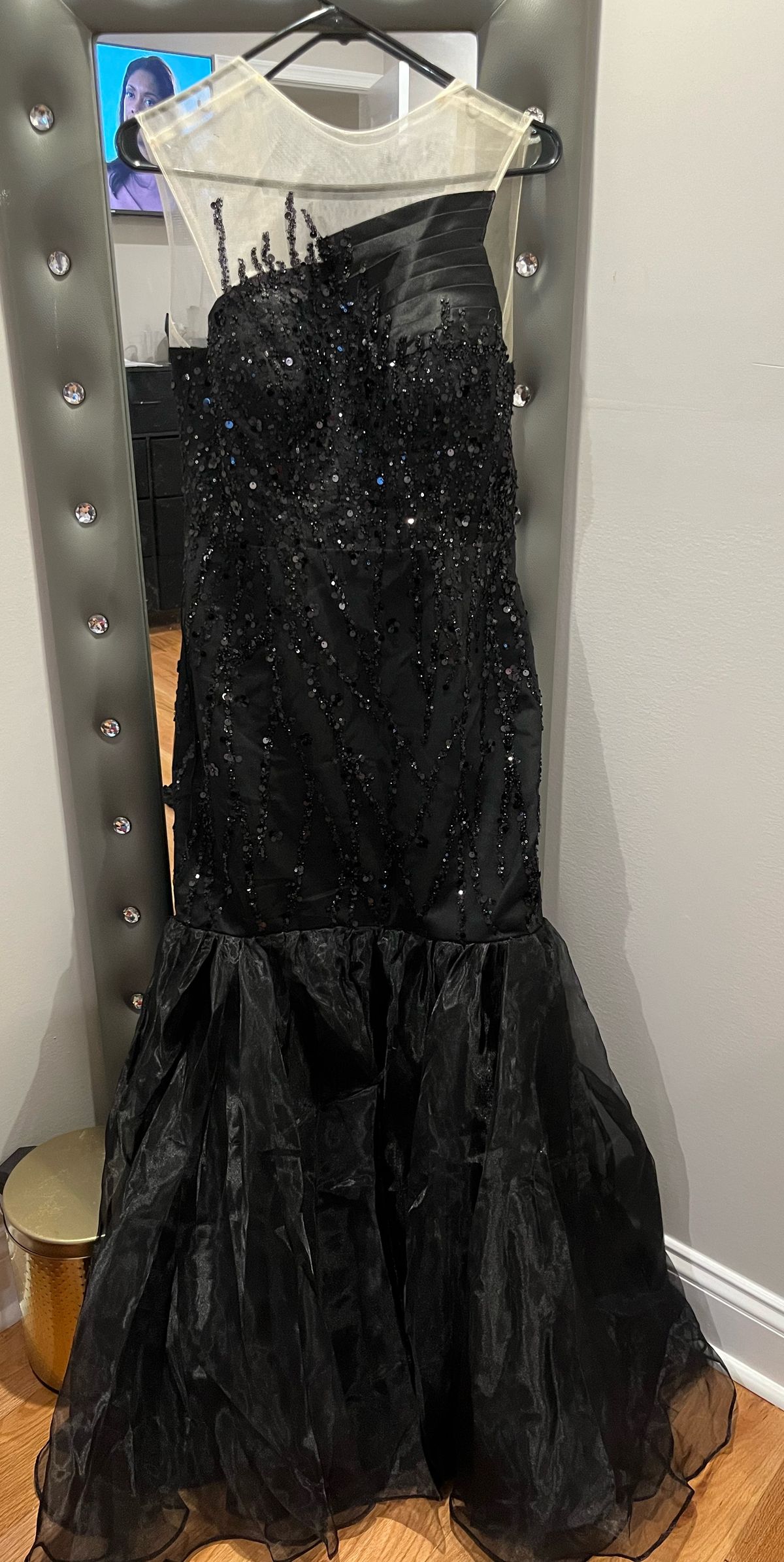 Size L Prom High Neck Black Ball Gown on Queenly