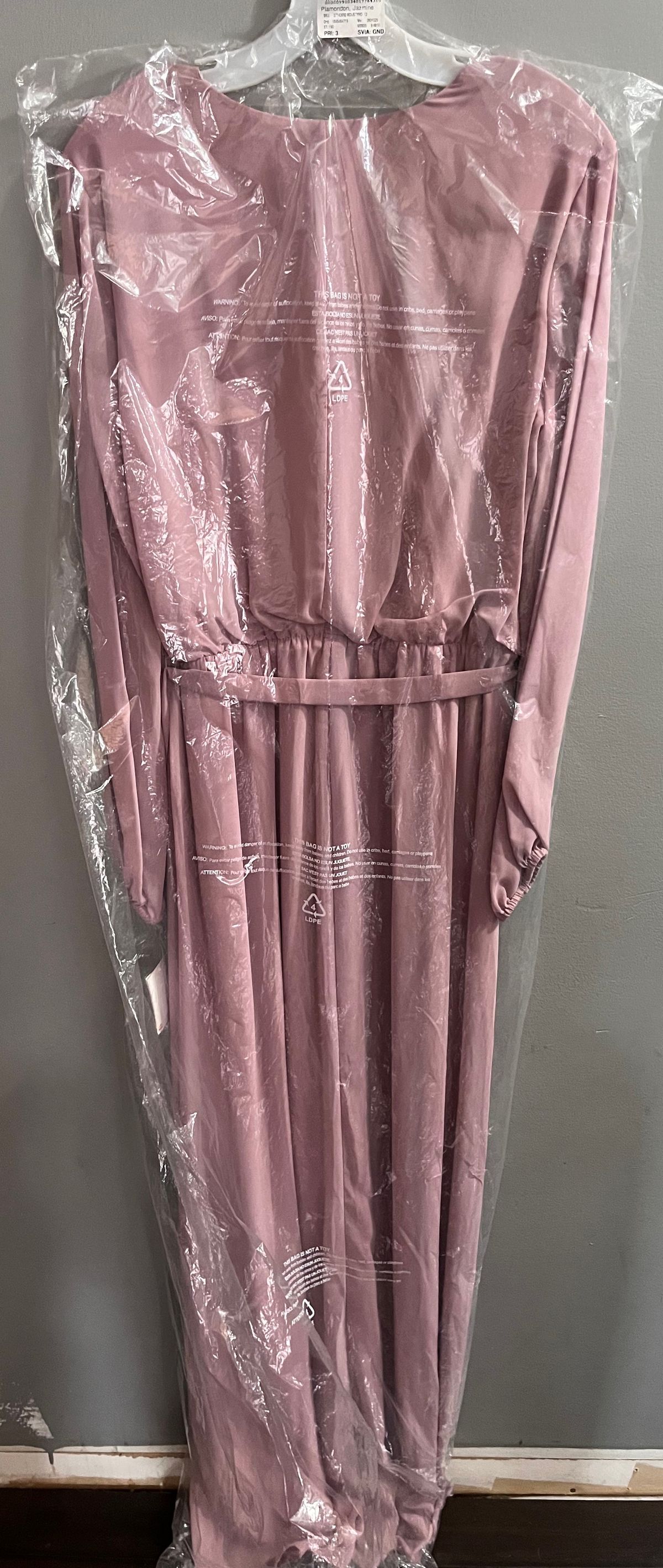 Db studios Size 12 Prom Plunge Pink A-line Dress on Queenly
