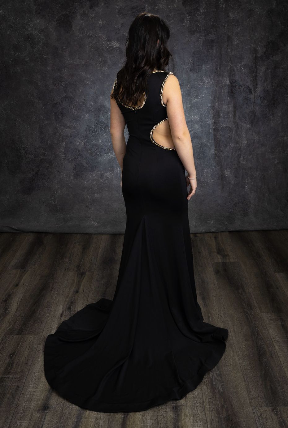 Style JOANNA Amelia Size 4 Prom Black Side Slit Dress on Queenly