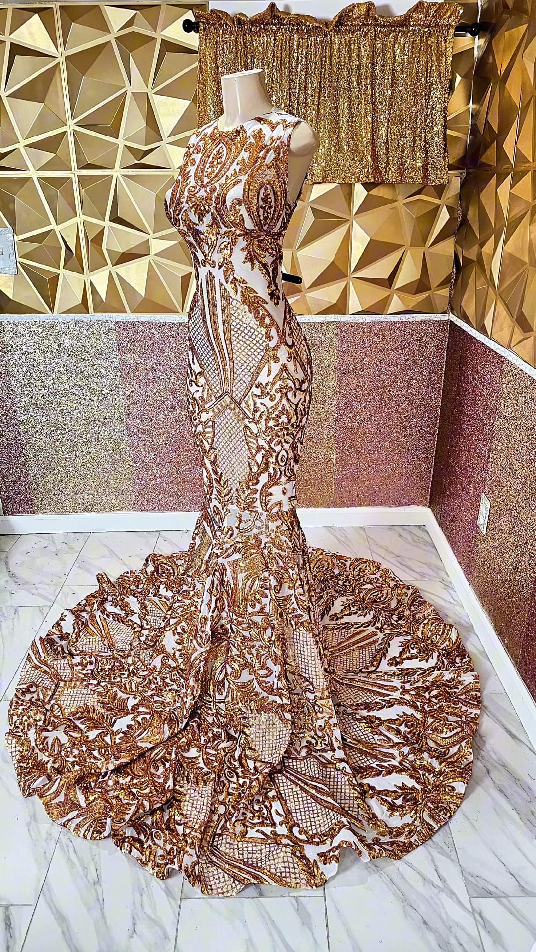Size 8 Prom Gold Mermaid Dress on Queenly