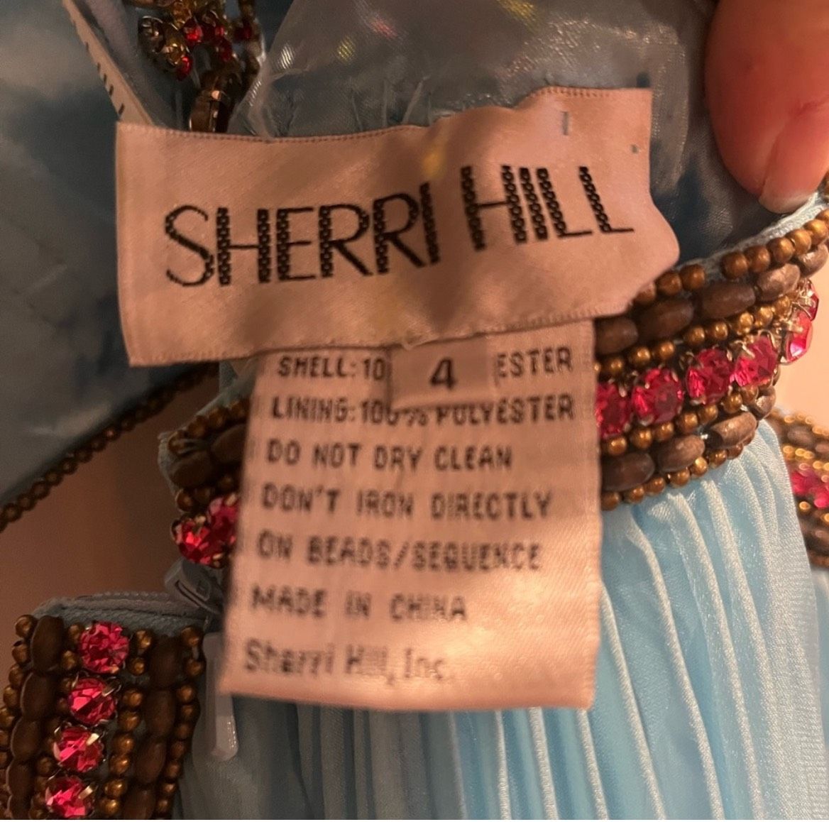 Sherri Hill Size 4 Pageant Halter Blue Dress With Train on Queenly