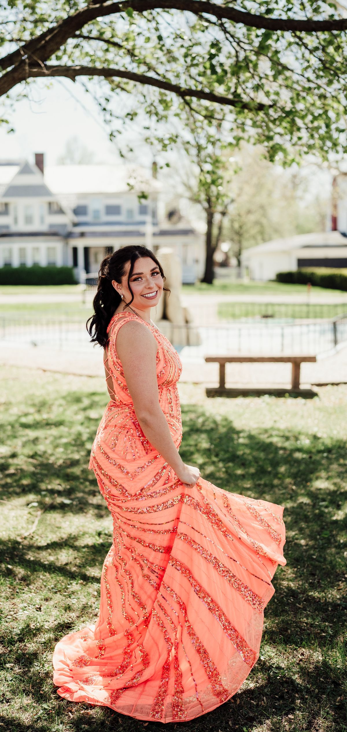 Ashley Lauren Size 4 Prom One Shoulder Orange Side Slit Dress on Queenly