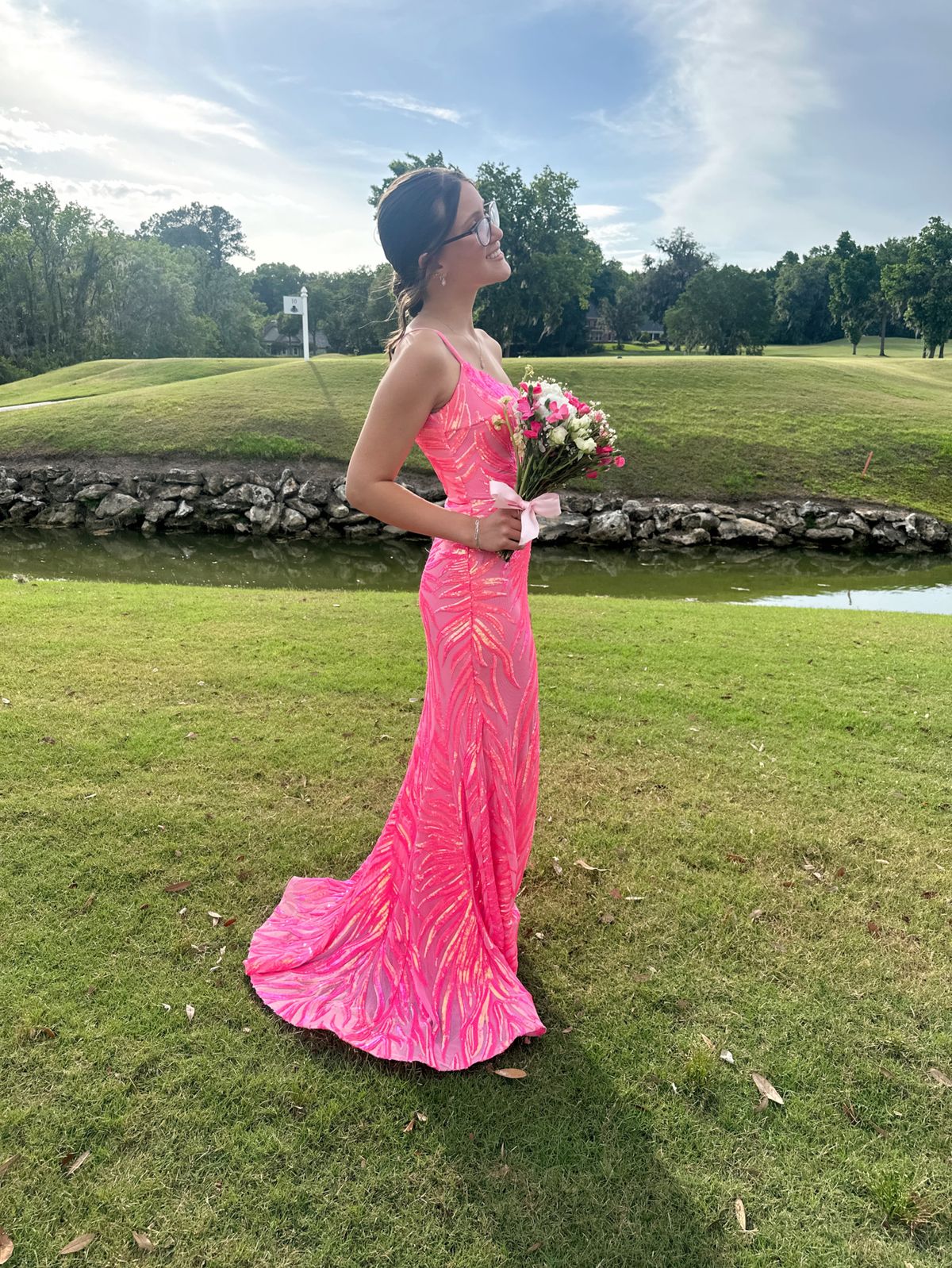 Style 05664 Jovani Size 2 Prom One Shoulder Pink Mermaid Dress on Queenly