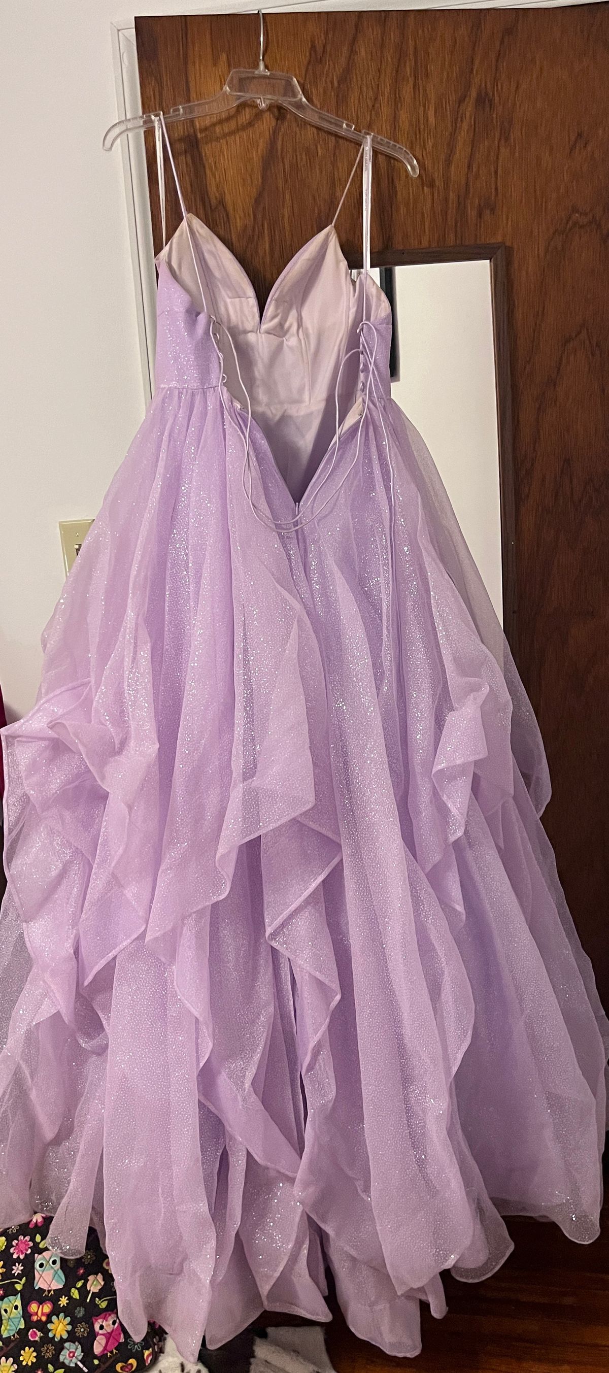 Style 42507 Sherri Hill Size 4 Prom Plunge Light Purple Ball Gown on Queenly