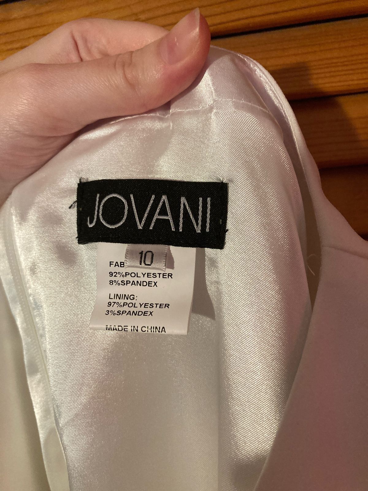 Style 07341 Jovani Size 10 White Cocktail Dress on Queenly