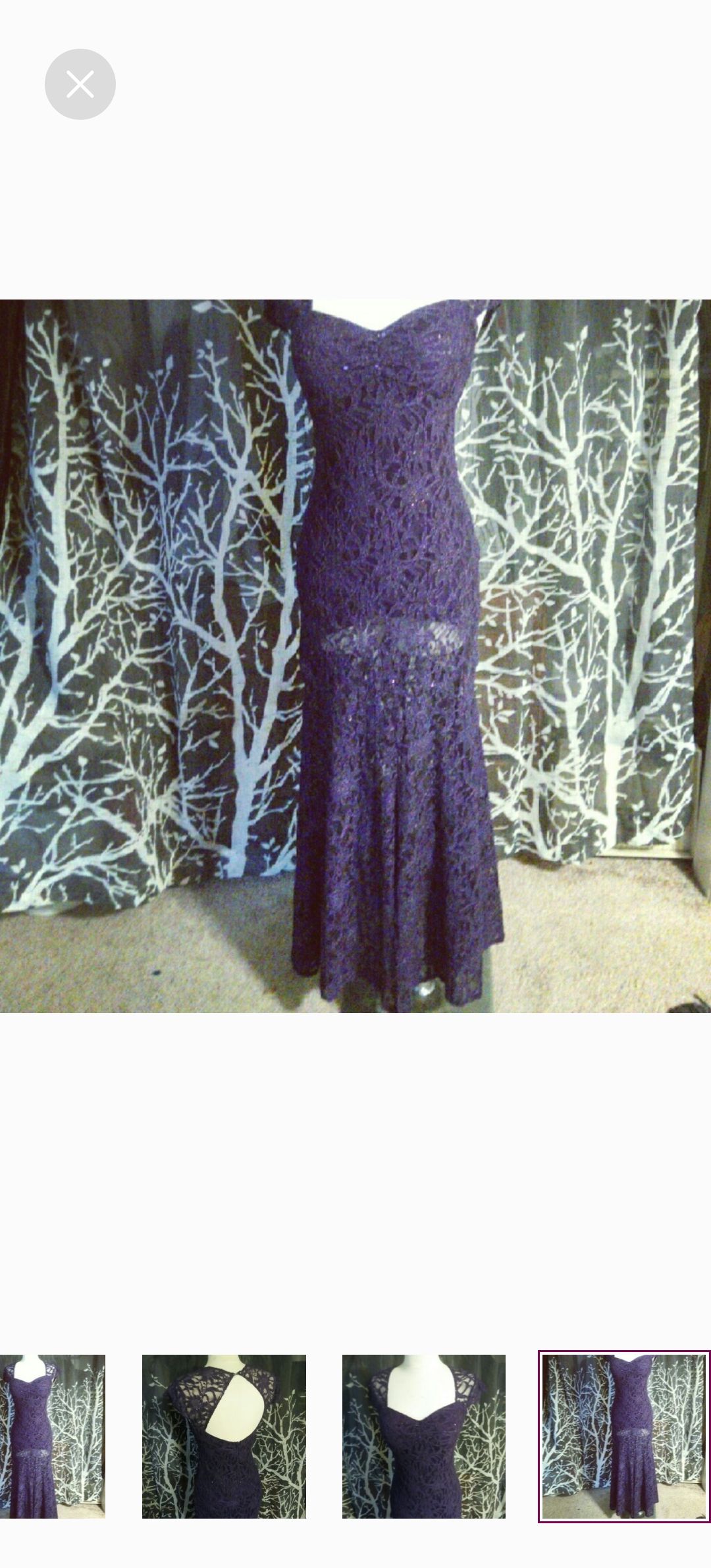 Size 6 Prom Lace Purple Floor Length Maxi on Queenly