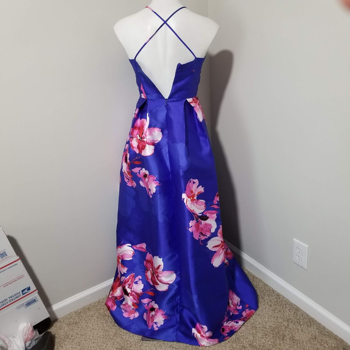 By & By Size 2 Prom Floral Multicolor Ball Gown on Queenly
