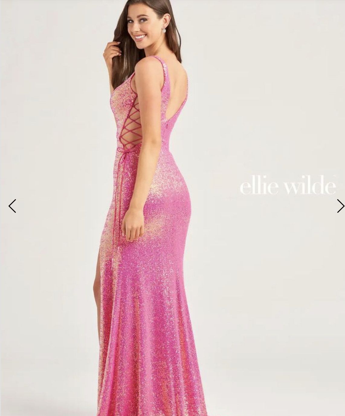 Style EW35235 Ellie Wilde Size 8 Prom Plunge Light Blue Mermaid Dress on Queenly