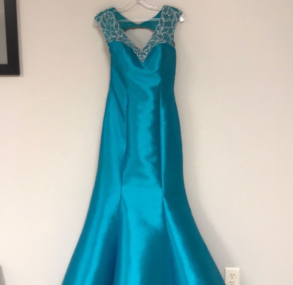 Style 16079 Tiffany Designs Size 8 Prom Blue Mermaid Dress on Queenly