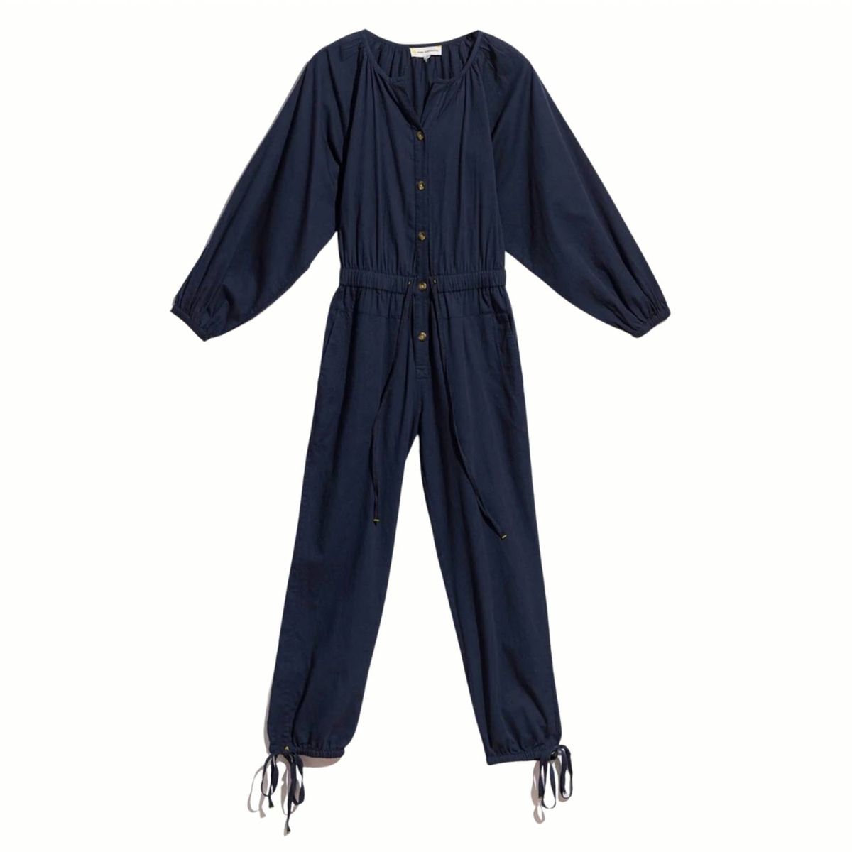 Style 1-1012673773-149 KERRI ROSENTHAL Size L Long Sleeve Blue Formal Jumpsuit on Queenly