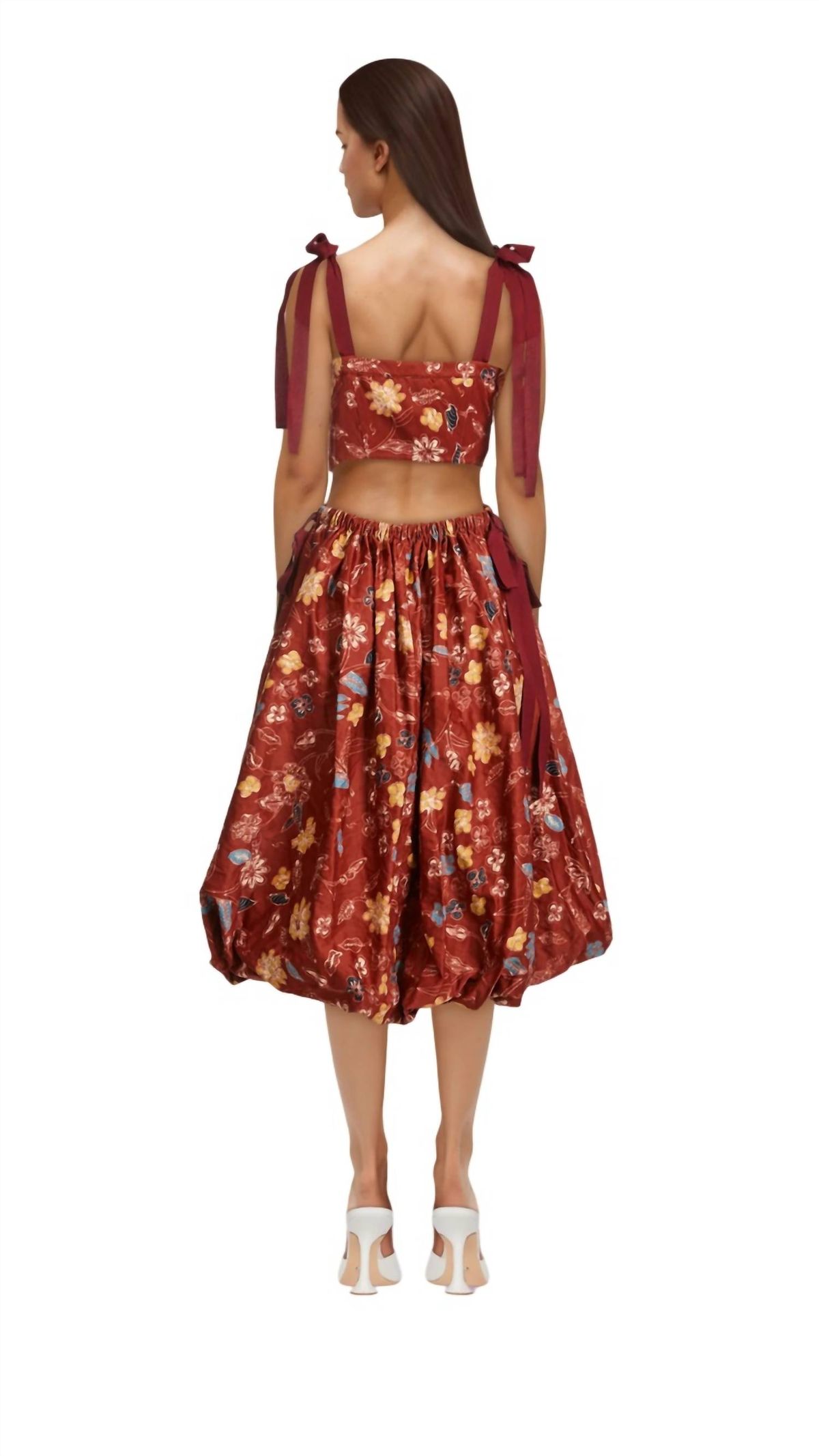 Style 1-1019899131-154 Ulla Johnson Size 10 Floral Burgundy Red Cocktail Dress on Queenly